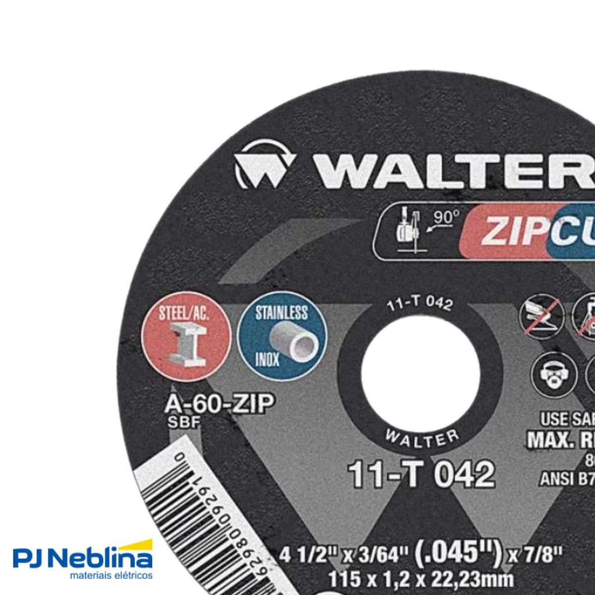 Disco Corte Zipcut 41/2X7/8 3/64 1 mm - Walter