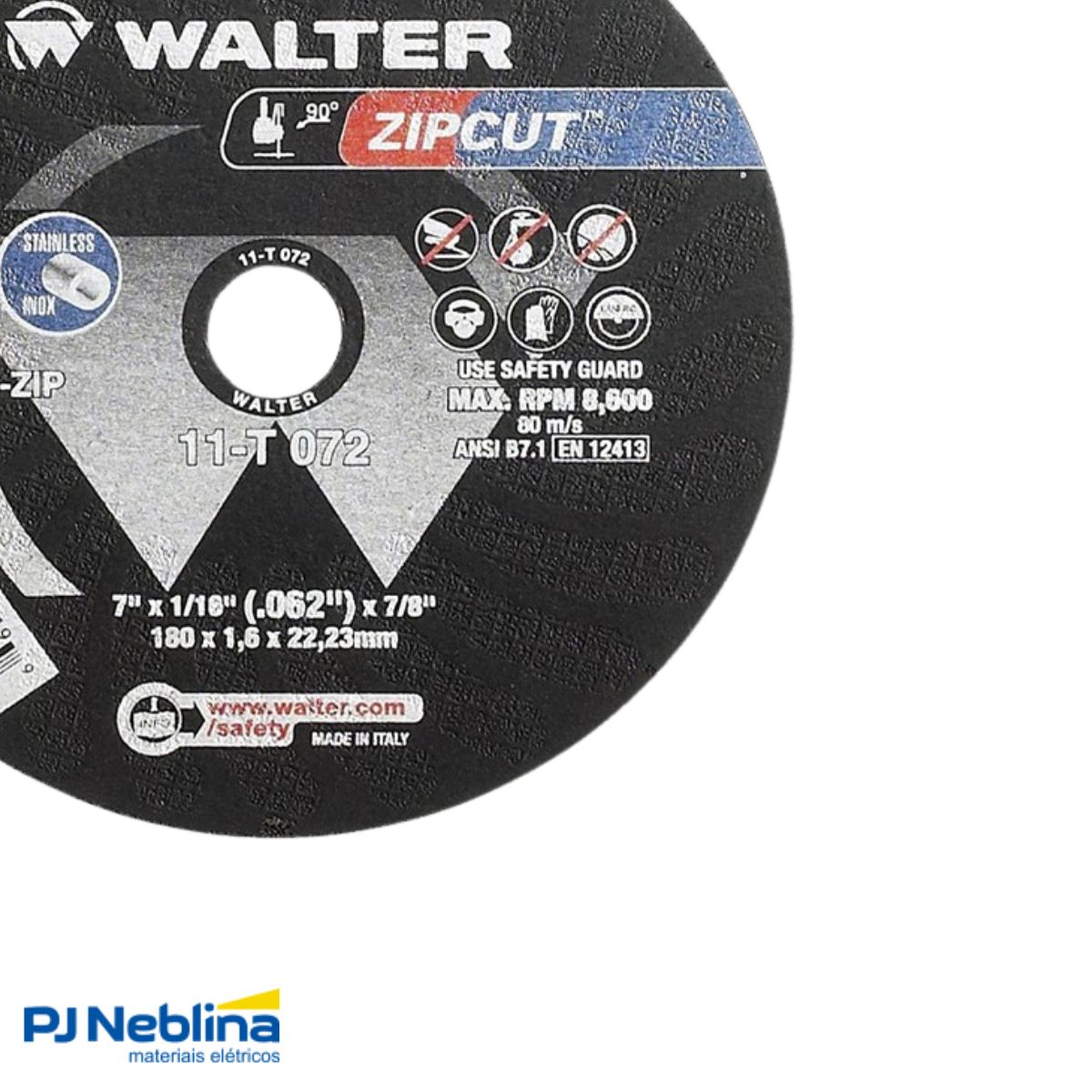 Disco Corte Zipcut 7Polx7/8 1/16 - Walter