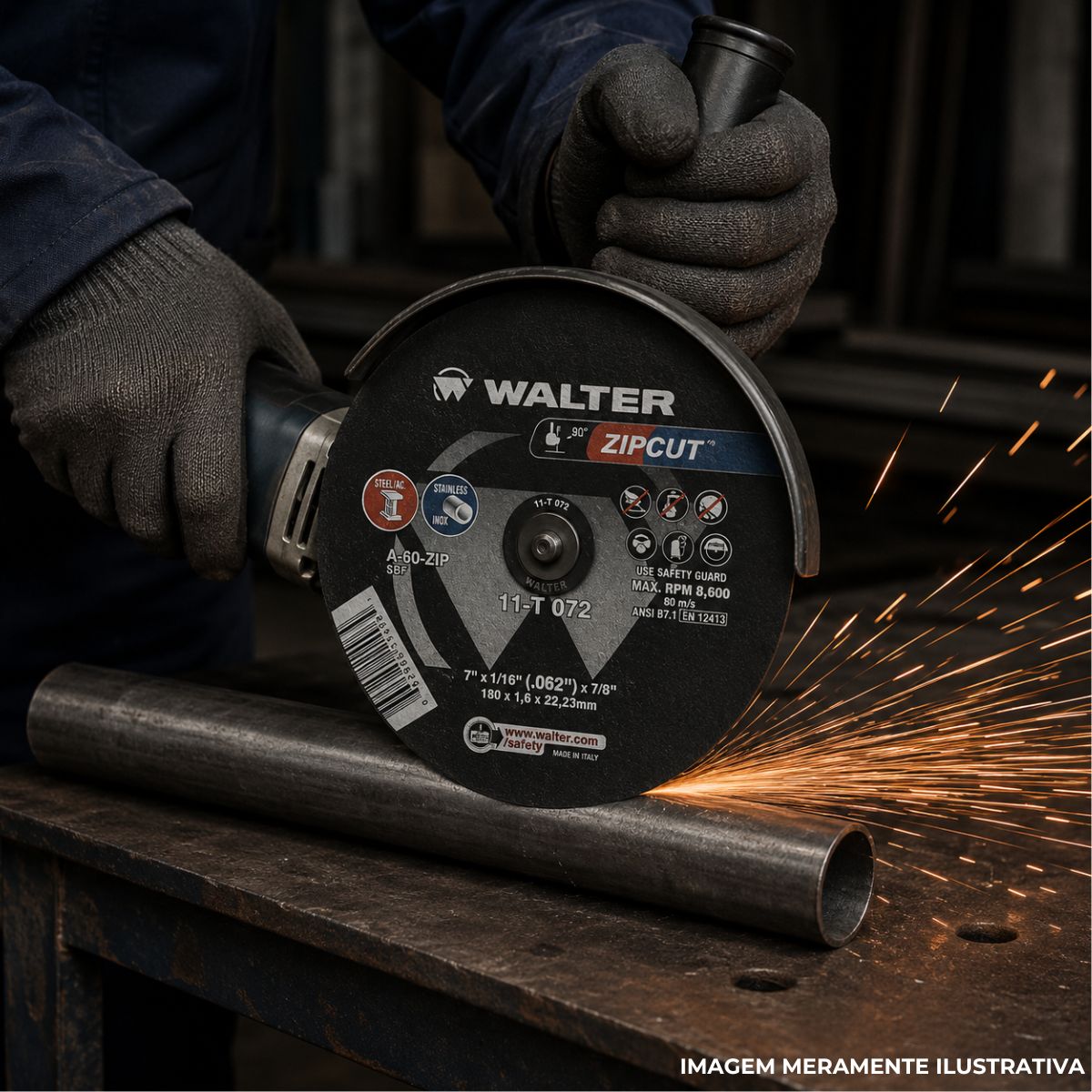 Disco Corte Zipcut 7Polx7/8 1/16 - Walter