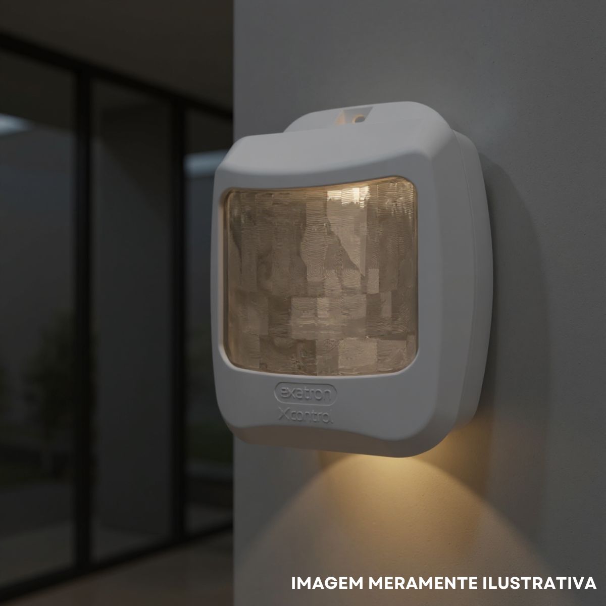 Sensor Presença C/Fotocélula Sobrepor Parede 100-240V Alcance 15M Branco - Exatron