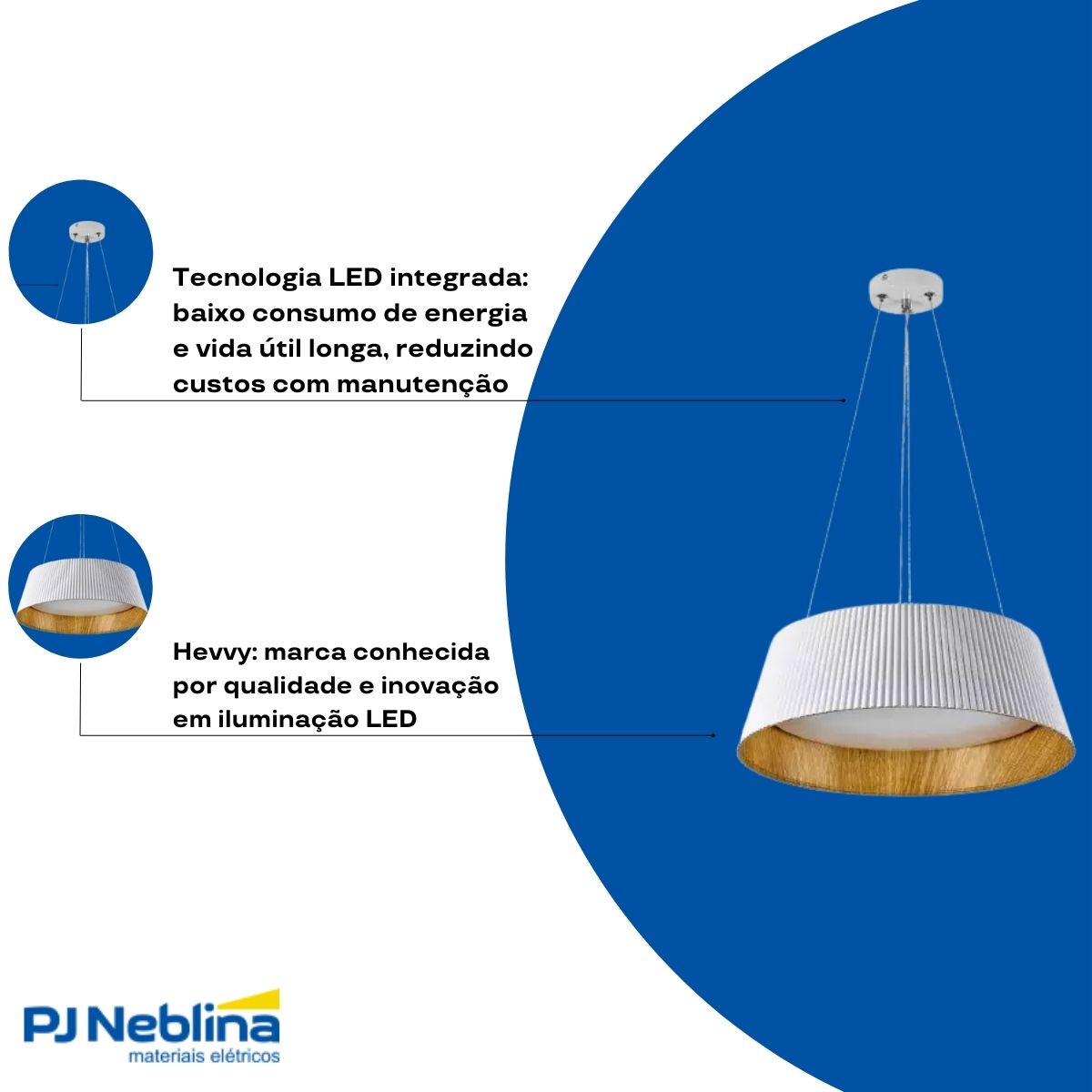 Luminária Pendente Led Sobrepor Ottawa Branco/Cereja 36W Bivolt 3000K/4000K/6000K Multicolor 2900Lm - Hevvy