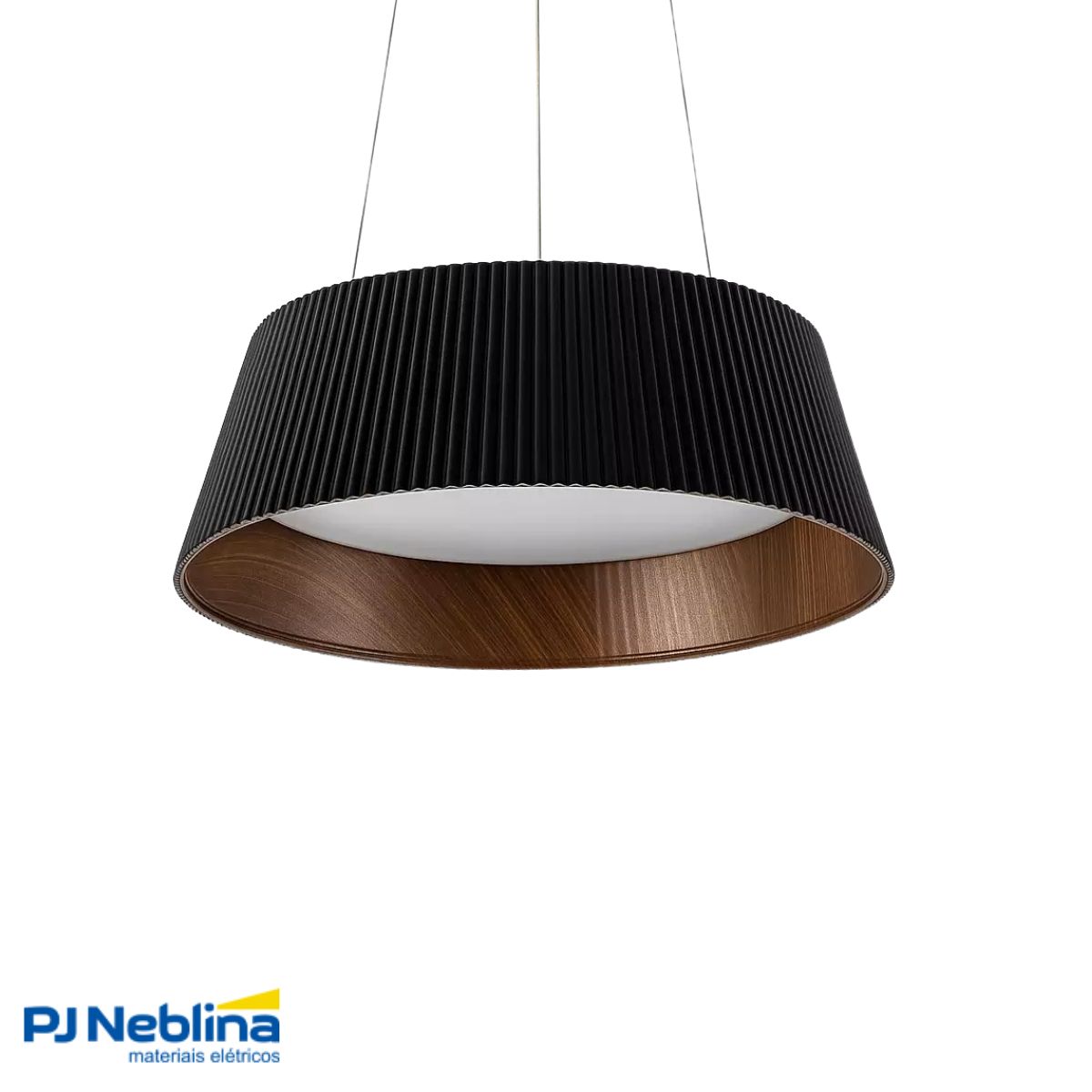 Luminária Pendente Led Ottawa Preto 36W Bivolt 3000K/4000K/6000K Multicolor 2900Lm - Hevvy