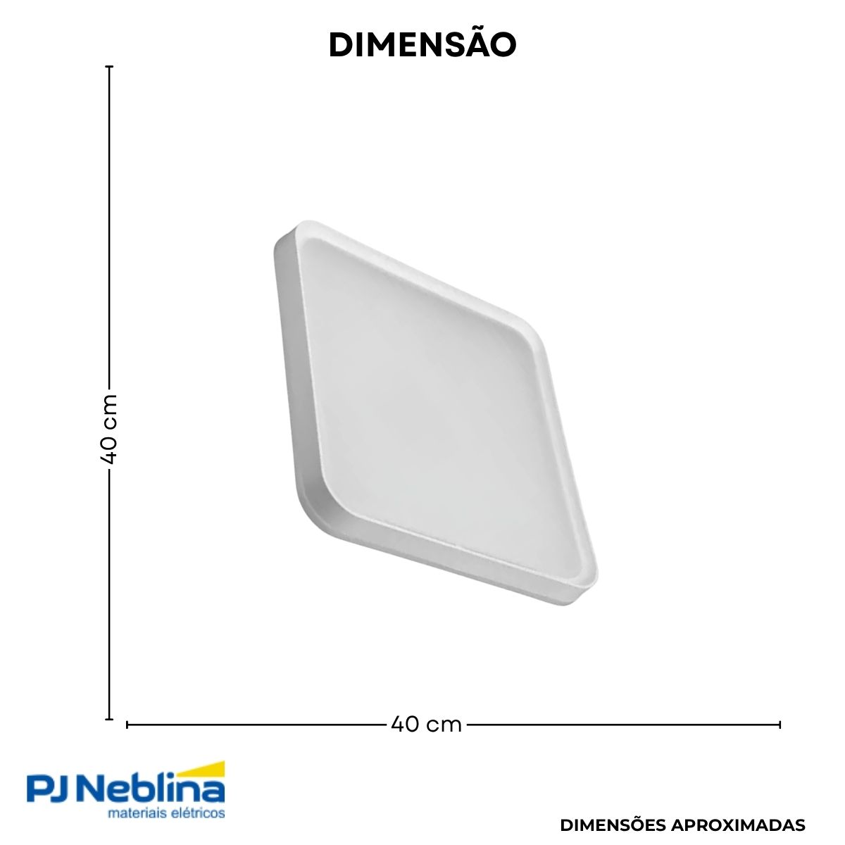 Luminária Plafon Led Sobrepor Toronto Branco 36W Bivolt 3000K/4000K/6000K Multicolor 2650Lm - Hevvy