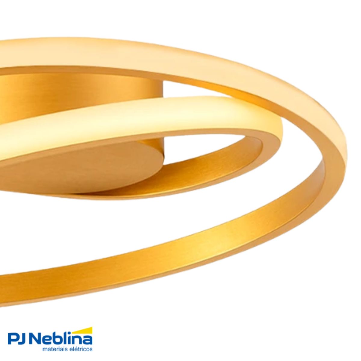 Luminaria Plafon Led Sobrepor Horizon Circle Dourado 30w Biv