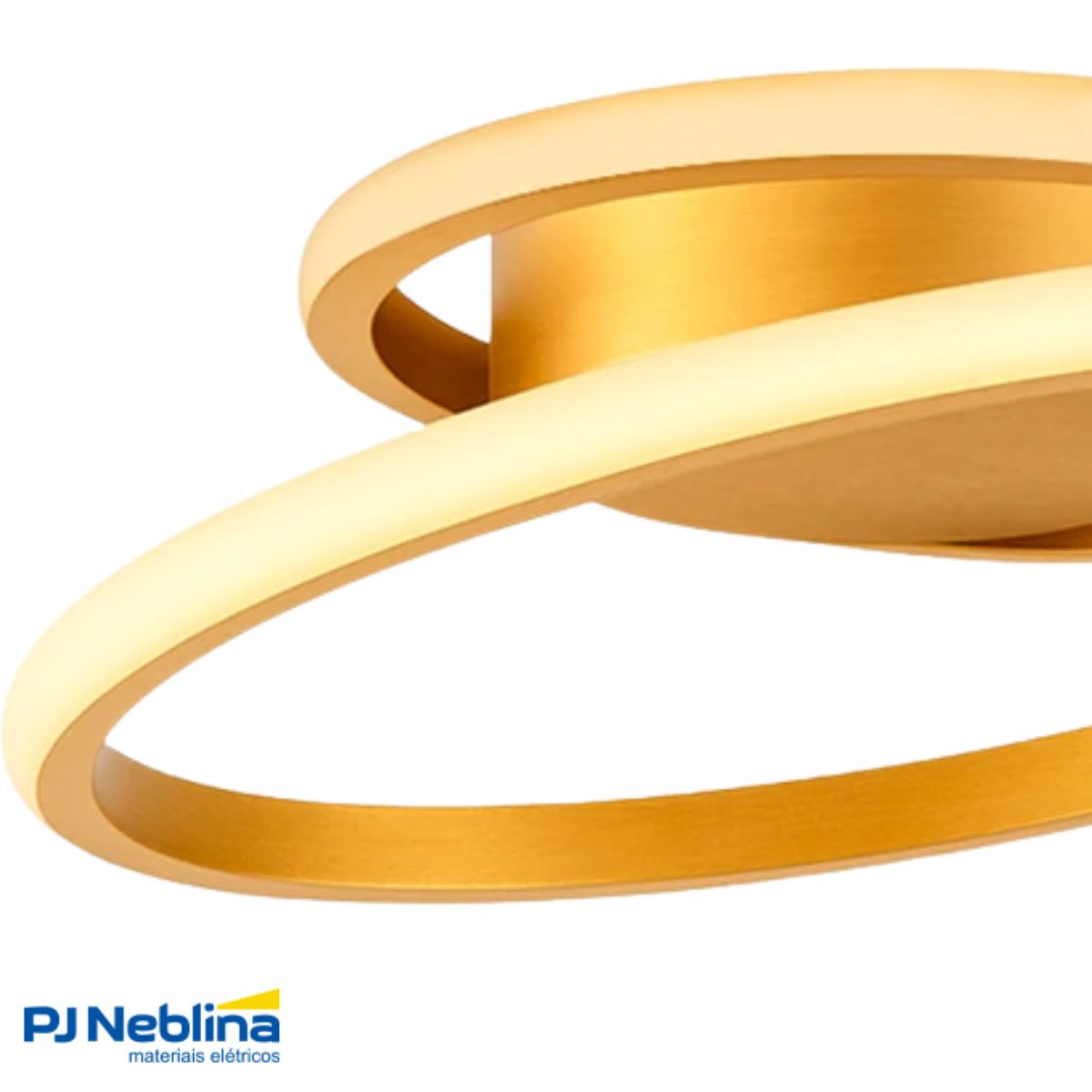 Luminaria Plafon Led Sobrepor Horizon Circle Dourado 30w Biv