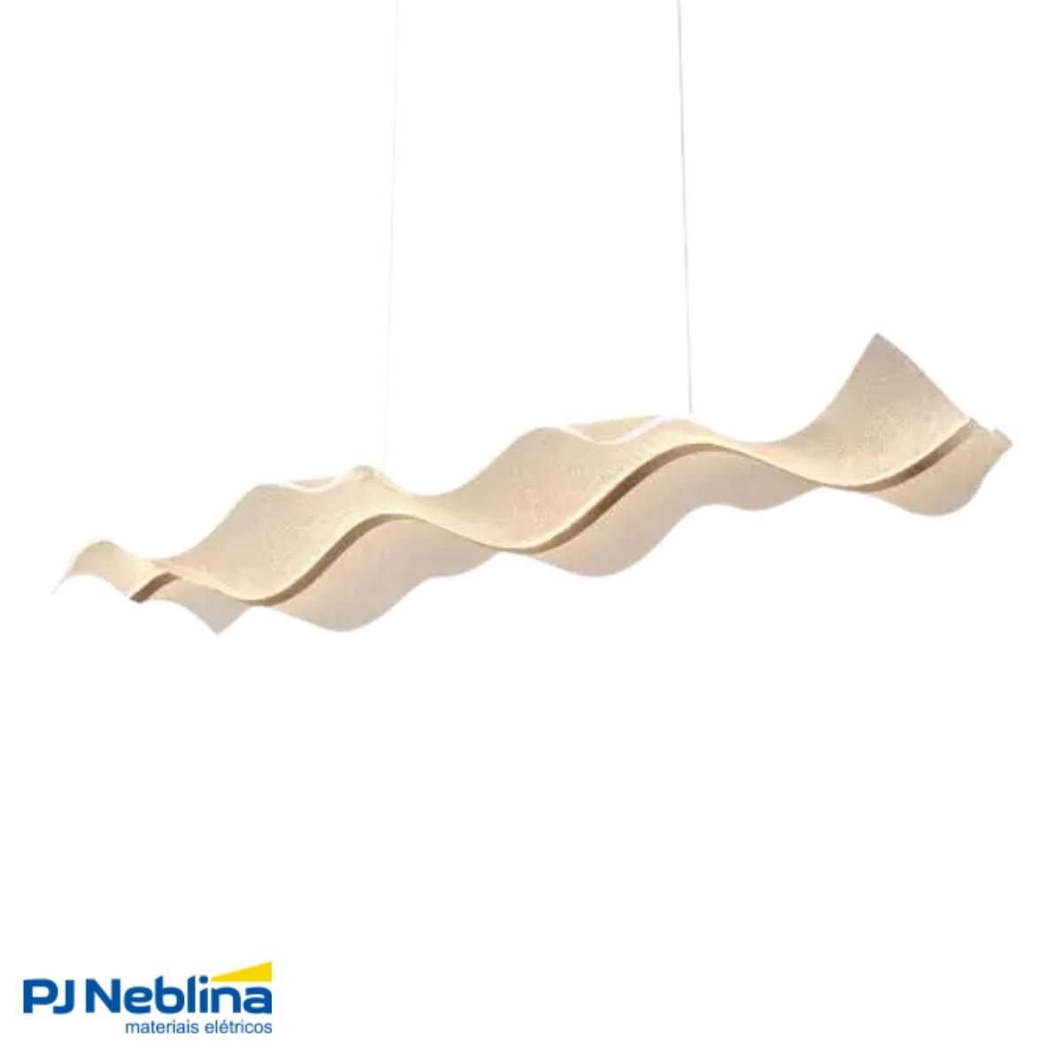 Luminária Pendente Led Sobrepor Wave Dourado 24W Bivolt 3000K Branco Quente 1880Lm - Hevvy