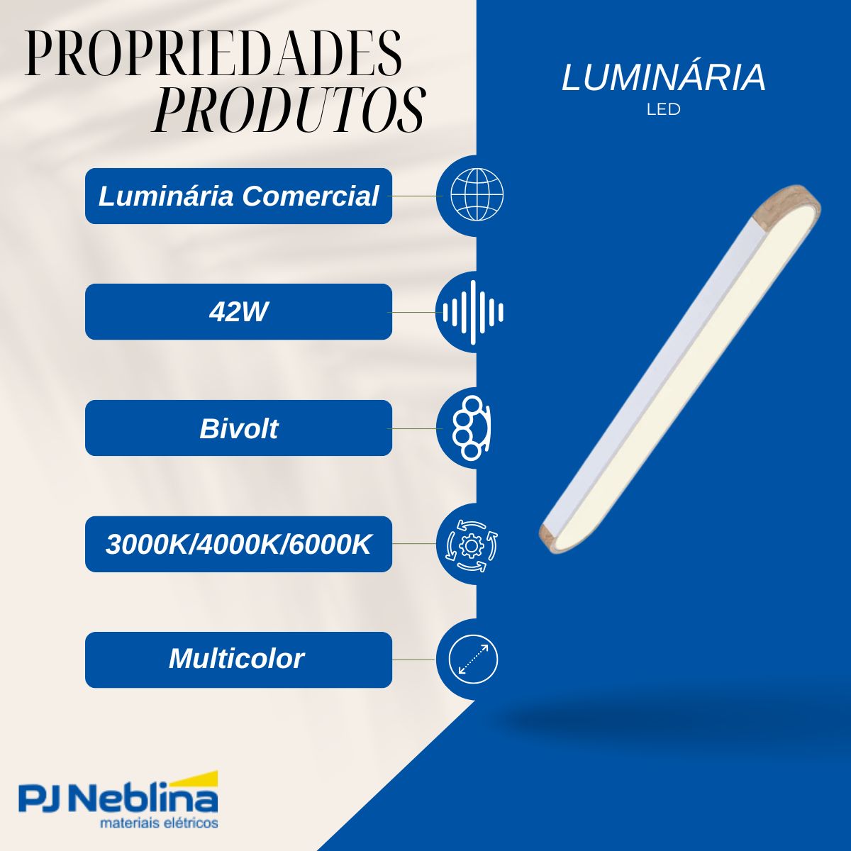 Luminaria Plafon Led Sobrepor Woodbury Madeira/bc 42w Bivolt