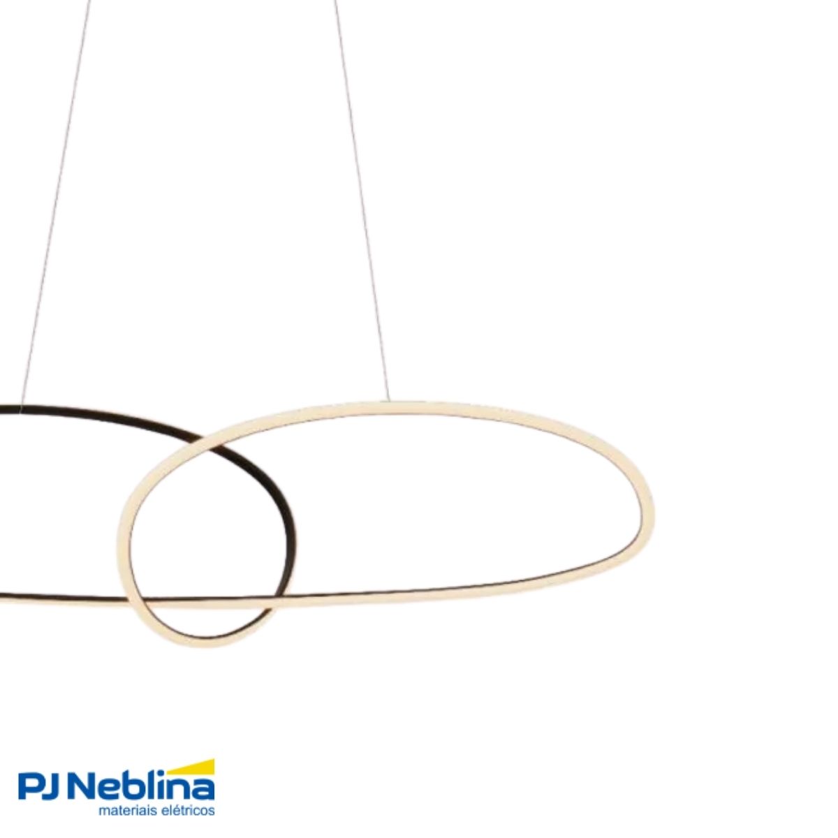 Luminária Pendente Led Sobrepor Horizon Black Preto 32W Bivolt 3000K Branco Quente 1760Lm - Hevvy