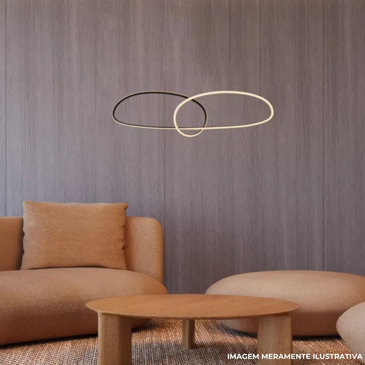 Luminária Pendente Led Sobrepor Horizon Black Preto 32W Bivolt 3000K Branco Quente 1760Lm - Hevvy