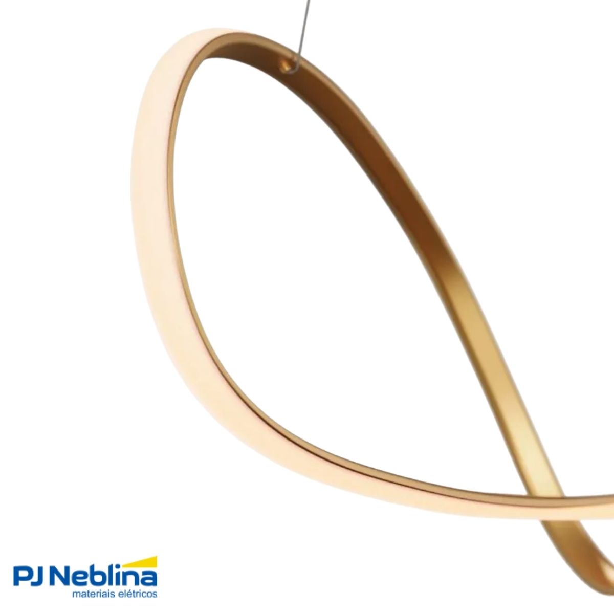 Luminária Pendente Led Sobrepor Horizon Gold Dourado 32W Bivolt 3000K Branco Quente 1760Lm - Hevvy