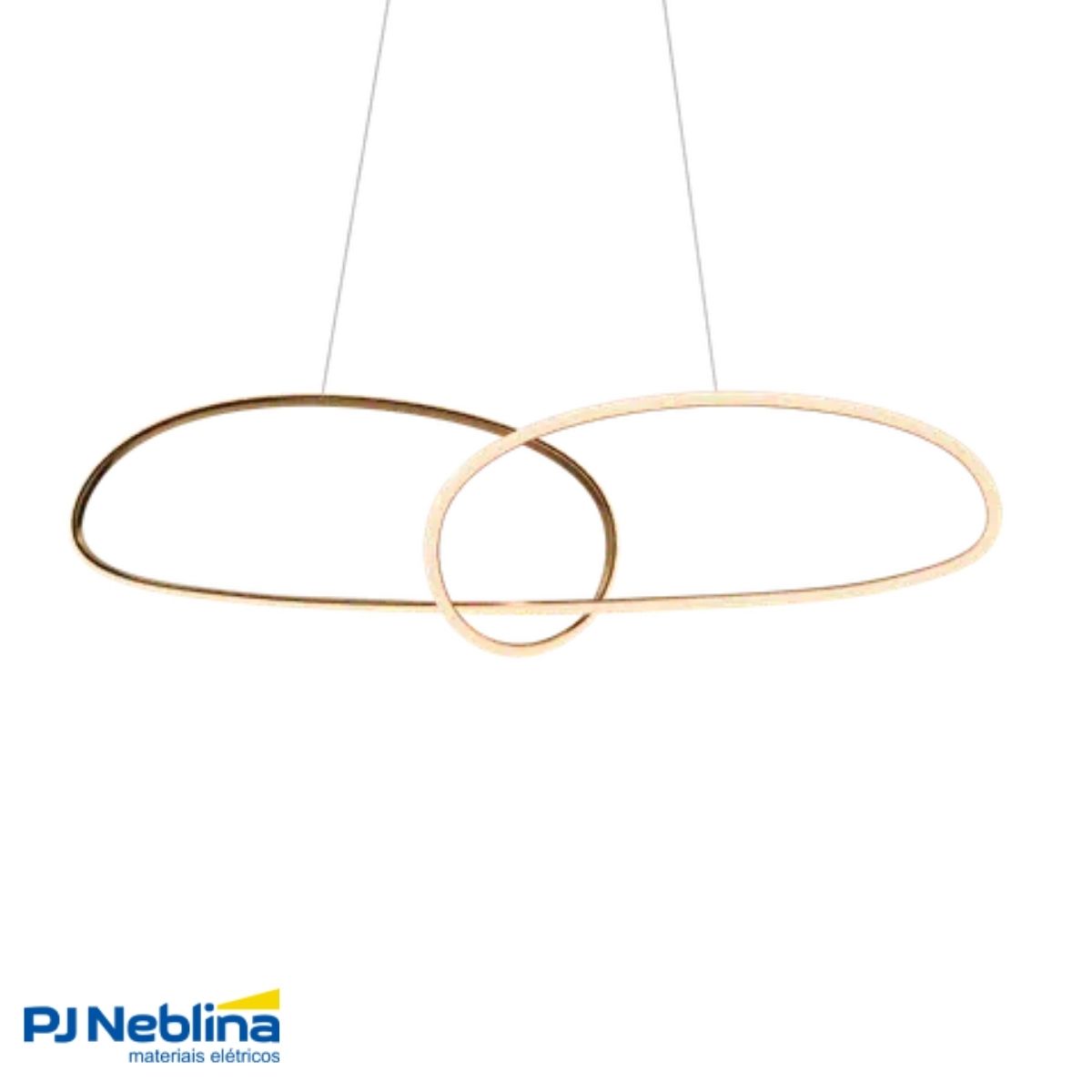 Luminária Pendente Led Sobrepor Horizon Gold Dourado 32W Bivolt 3000K Branco Quente 1760Lm - Hevvy