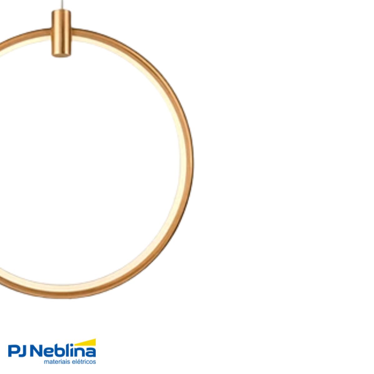 Luminária Pendente Led Sobrepor Millennium Redondo Dourado 10W Bivolt 3000K Branco Quente 1000Lm - Hevvy