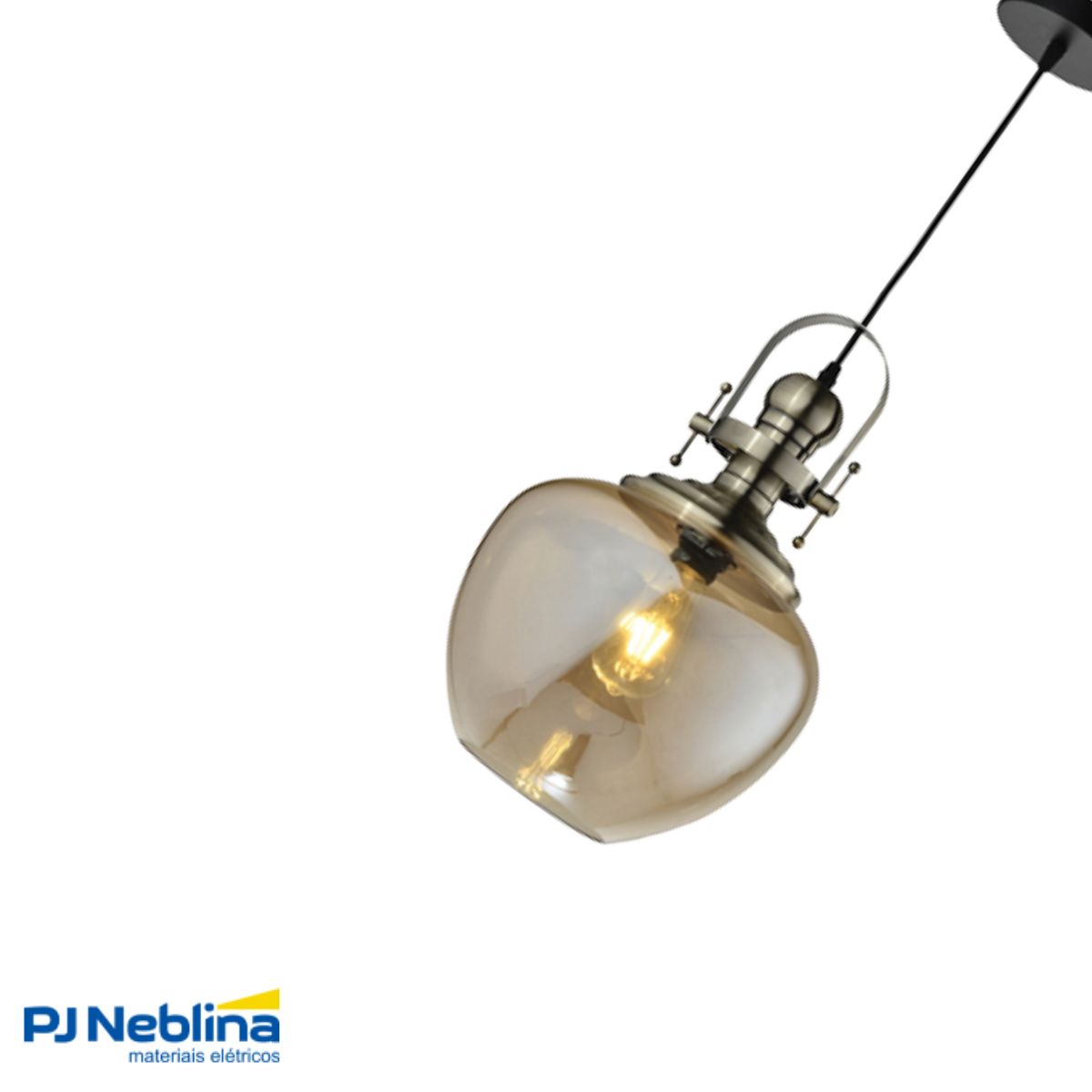 Luminária Pendente Led Aisha Fume E27 Bivolt - Hevvy