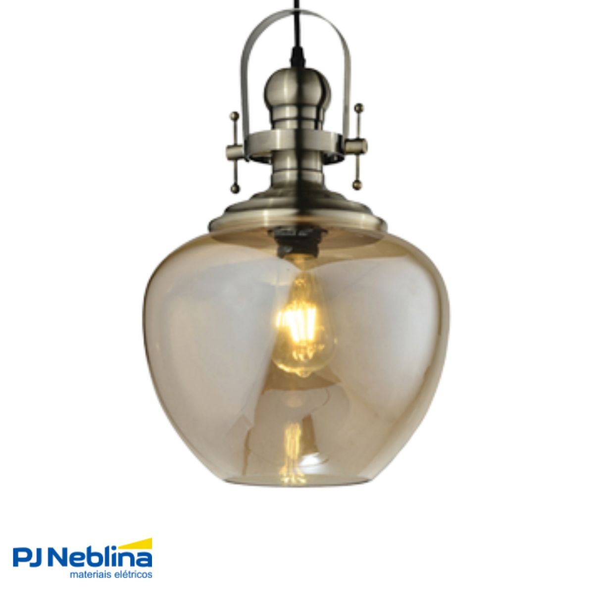 Luminária Pendente Led Aisha Fume E27 Bivolt - Hevvy