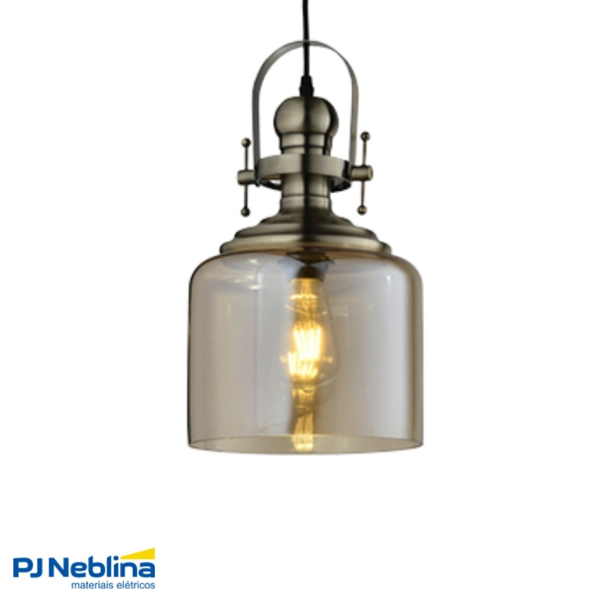 Luminária Pendente Led Aisha Fume E27 Bivolt - Hevvy