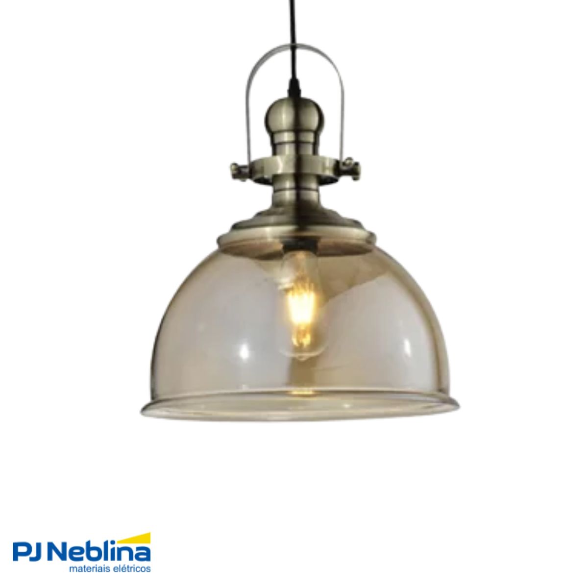 Luminária Pendente Led Aisha Ambar E27 Bivolt - Hevvy