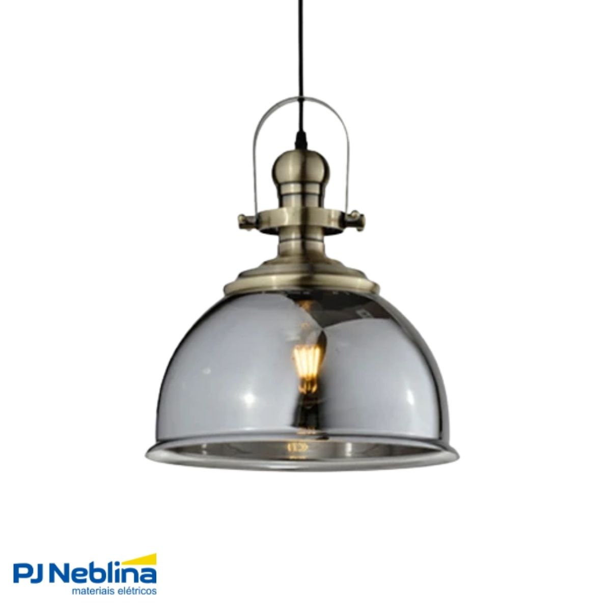 Luminária Pendente Led Aisha Fume E27 Bivolt - Hevvy