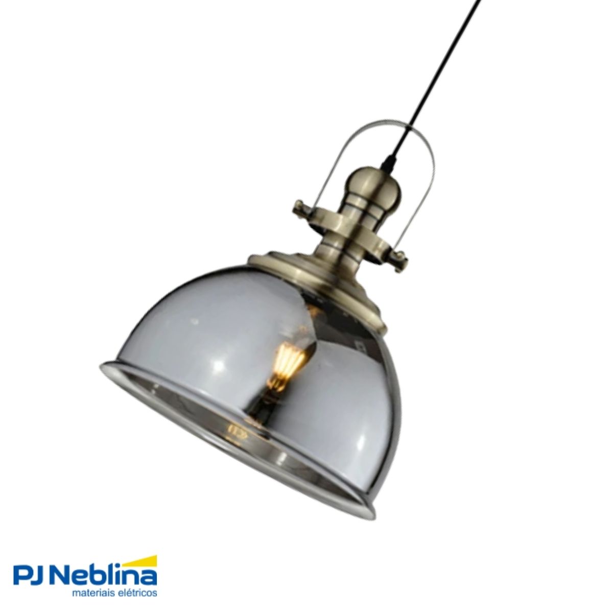 Luminária Pendente Led Aisha Fume E27 Bivolt - Hevvy