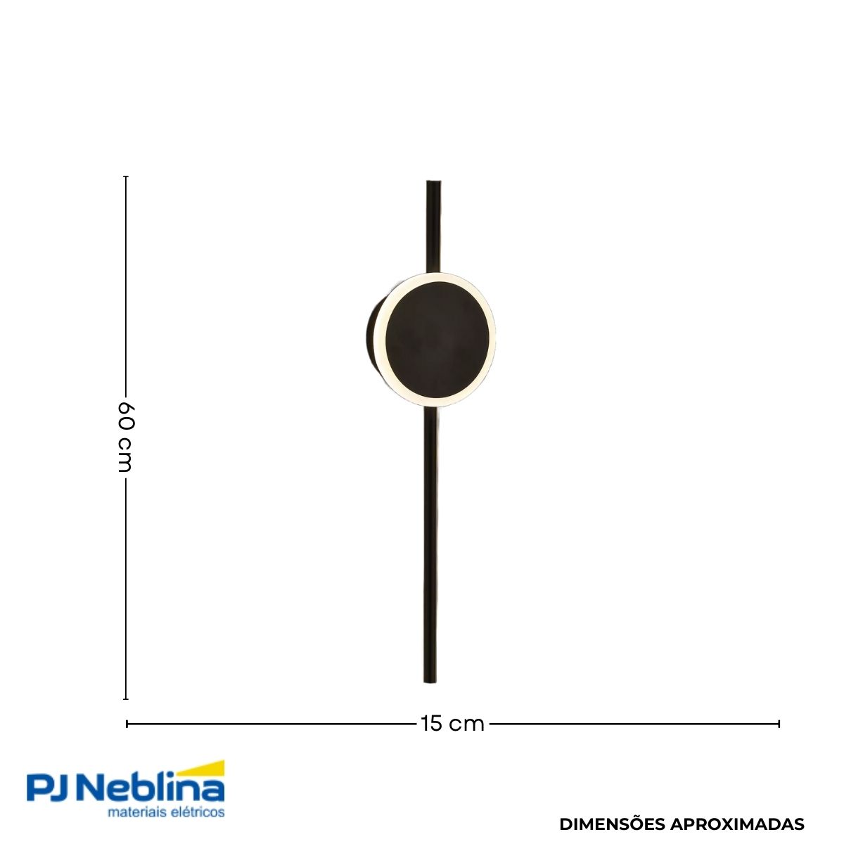 Luminaria Arandela Led Sobrepor Katana Pt 18w Bivolt 3000k B