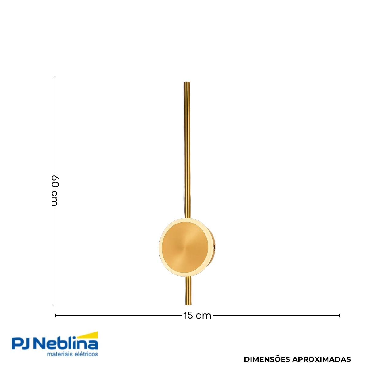Luminaria Arandela Led Sobrepor Katana Dourado 18w Bivolt 30