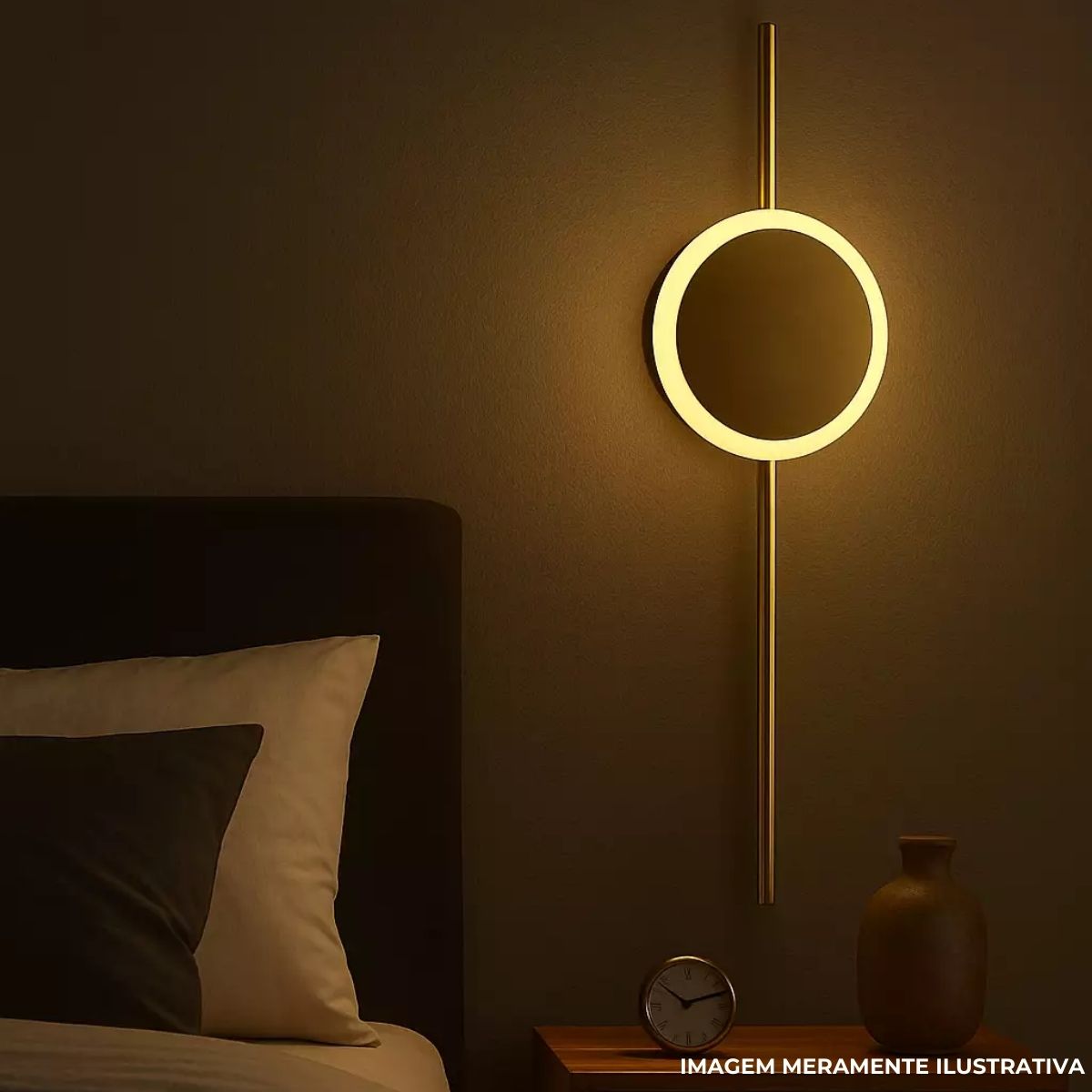 Luminaria Arandela Led Sobrepor Katana Dourado 18w Bivolt 30