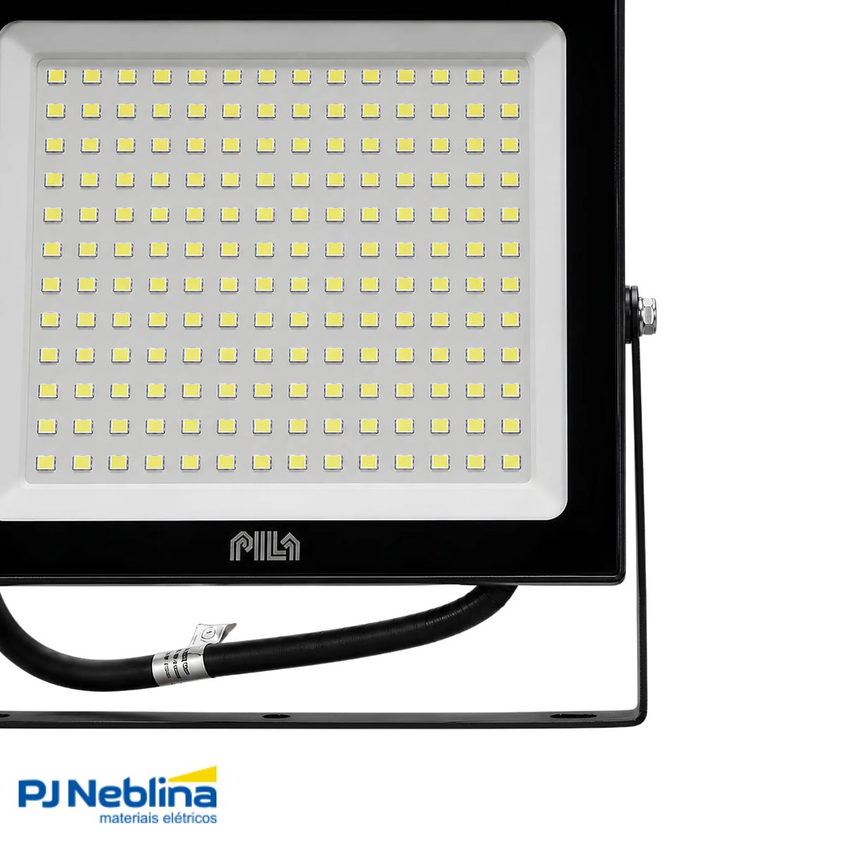 Luminária Refletor Led Retangular Sobrepor Pt 150W Bivolt 6500K Branco Frio 9750Lm Difuso Vidro Temperado Ip65 - Pila