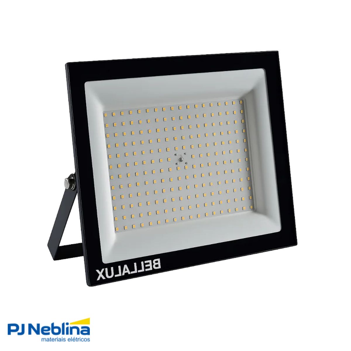 Luminária Refletor Led Retangular Sobrepor Preto 400W Bivolt 6500K Branco Frio 32000Lm Difusor Vidro Temperado C/Protetor Surto 2Kv Ip65 - Bellalux