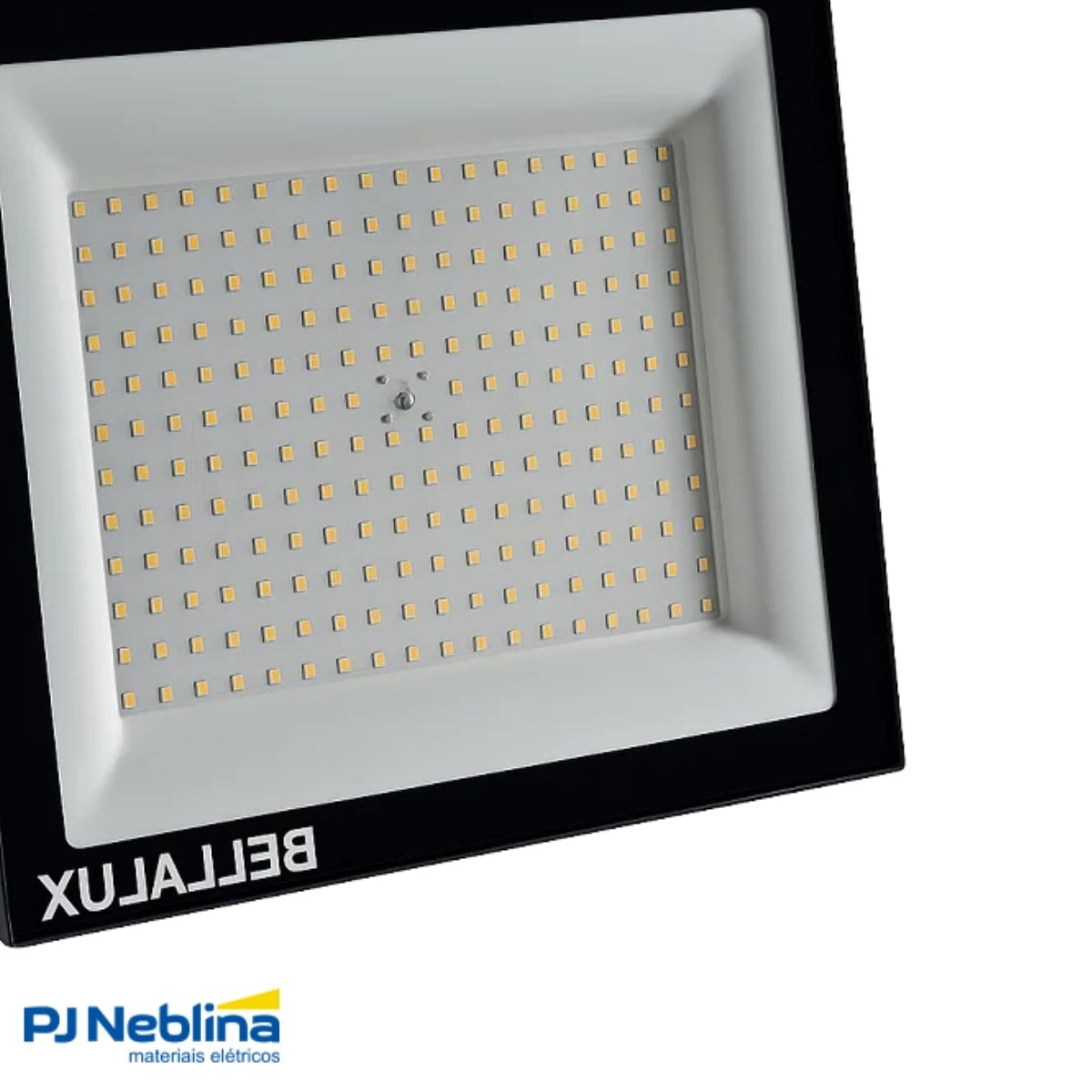 Luminária Refletor Led Retangular Sobrepor Preto 400W Bivolt 6500K Branco Frio 32000Lm Difusor Vidro Temperado C/Protetor Surto 2Kv Ip65 - Bellalux