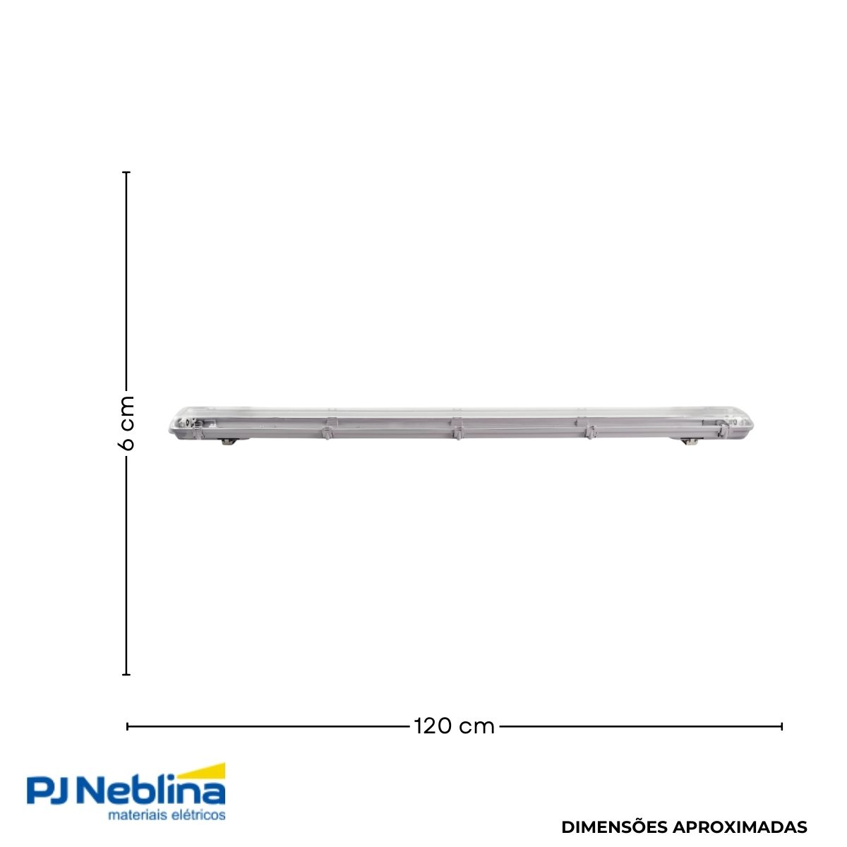 Luminária Hermética Tubular Sobrepor P/Lâmpada T5/T8 2X18W G5/G13 Bivolt Branco Difusor Policarbonato Ip65 - Bellalux
