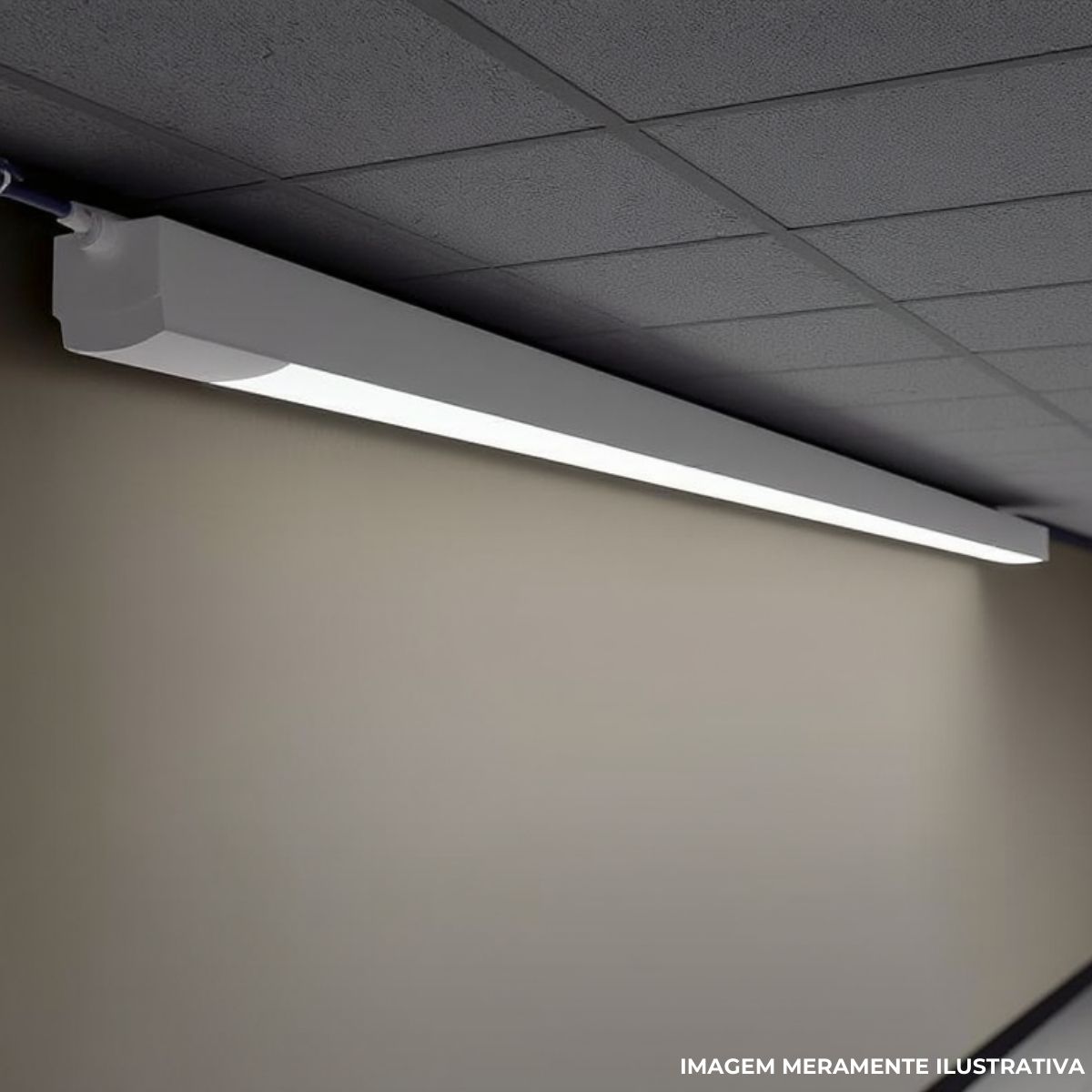 Luminária Hermética Tubular Sobrepor P/Lâmpada T5/T8 2X18W G5/G13 Bivolt Branco Difusor Policarbonato Ip65 - Bellalux