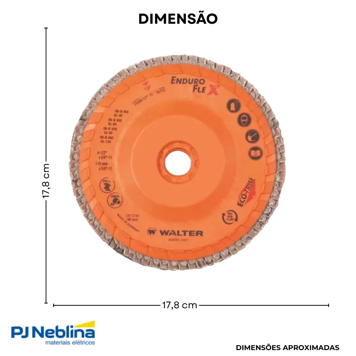 Disco Enduro-Flex 4.1/2X7/8 G120 Rosca - Walter
