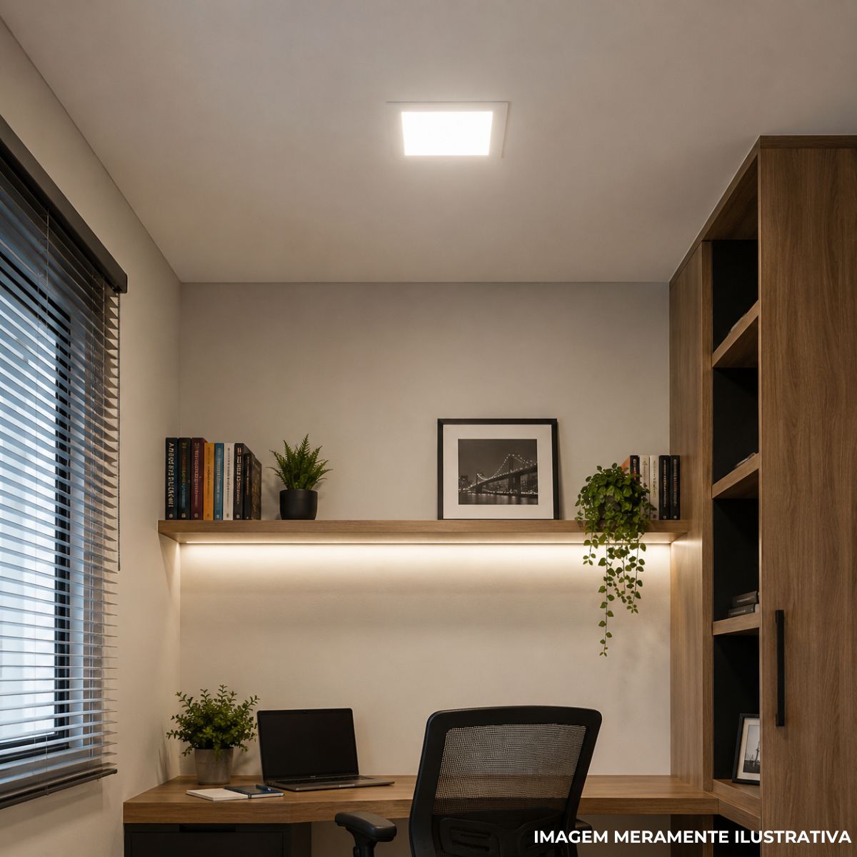 Luminária Painel Led Embutir quadrado Bc 60W Bivolt 3000K Branco Quente 4800Lm Difusor Acrílico - Avant