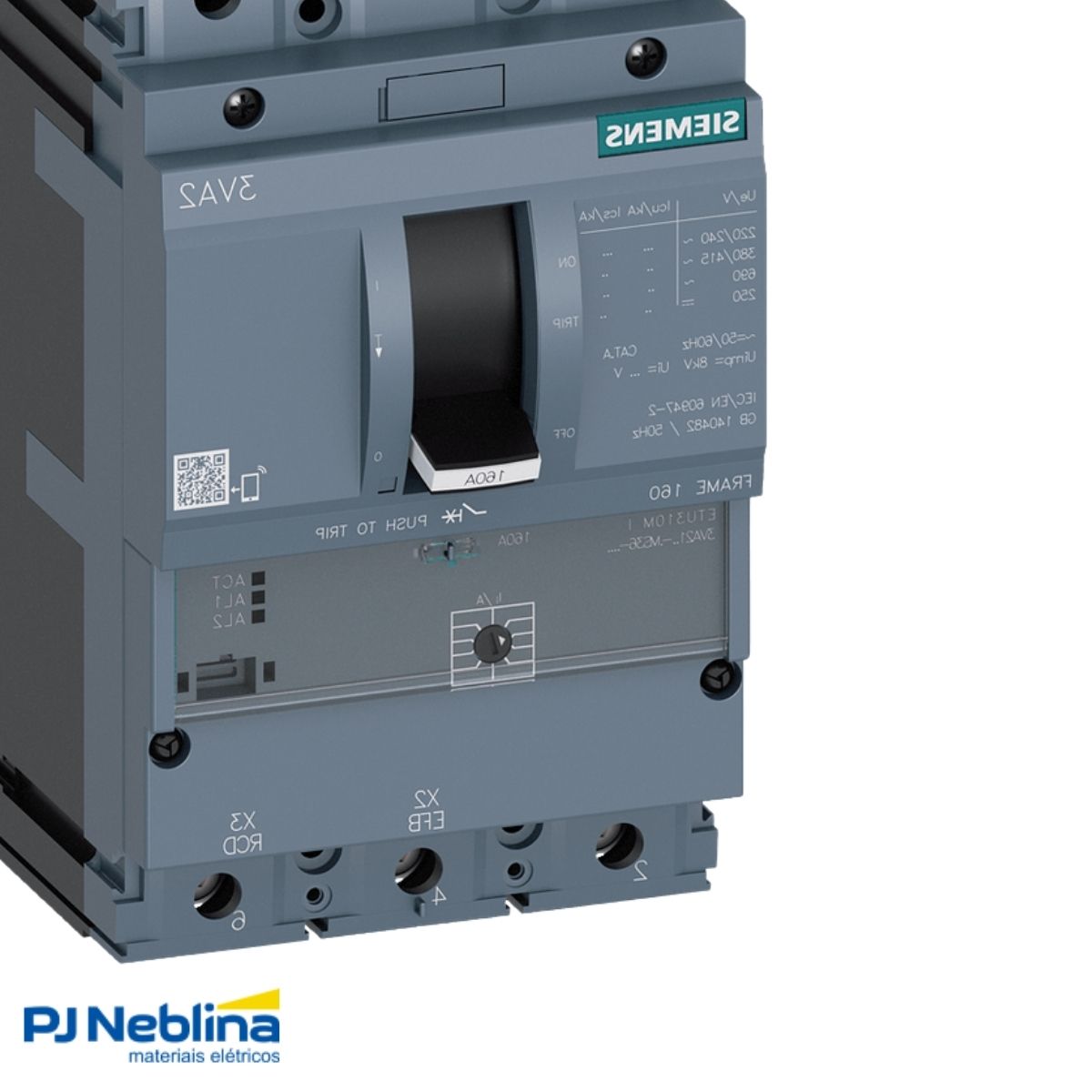 Disjuntor Caixa Moldada Tripolar 70-100A 70Ka 380/415V 50/60Hz - Siemens