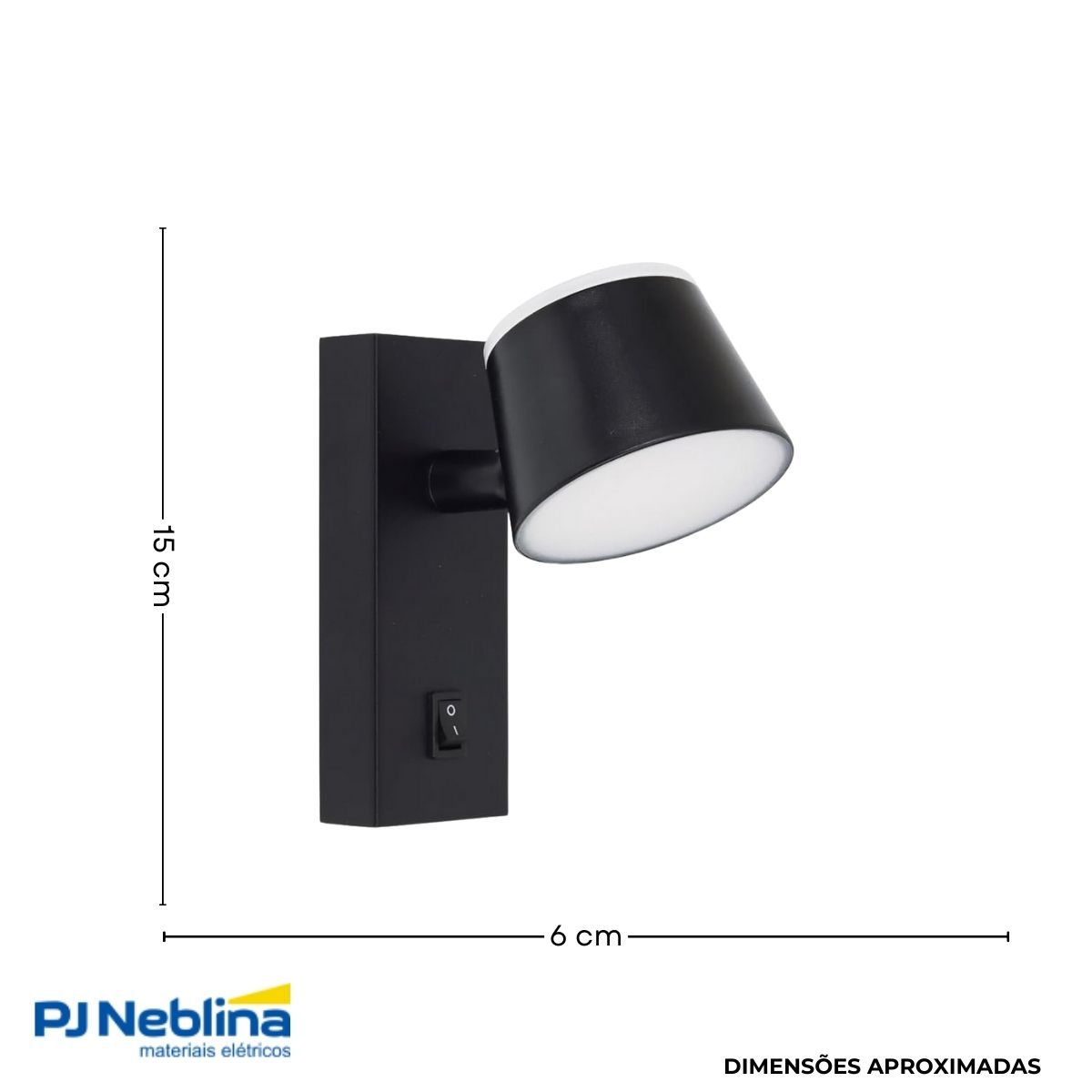 Luminaria Arandela Led Sobrepor Pt 7w Bivolt 3000k Branco Qu