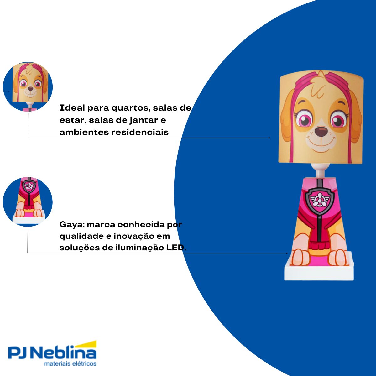 Luminaria Abajur Sobrepor Sky Mr/rs E27 Bivolt