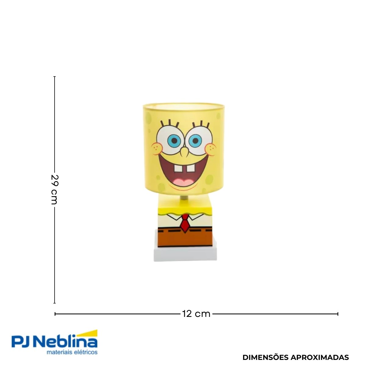 Luminária Abajur Sobrepor Bob Esponja Amarelo 10W E27 Bivolt - Gaya
