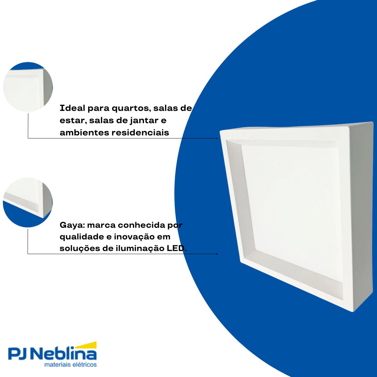 Luminaria Painel Led Sobrepor Quad Bc 18w Bivolt 3000k/4000k