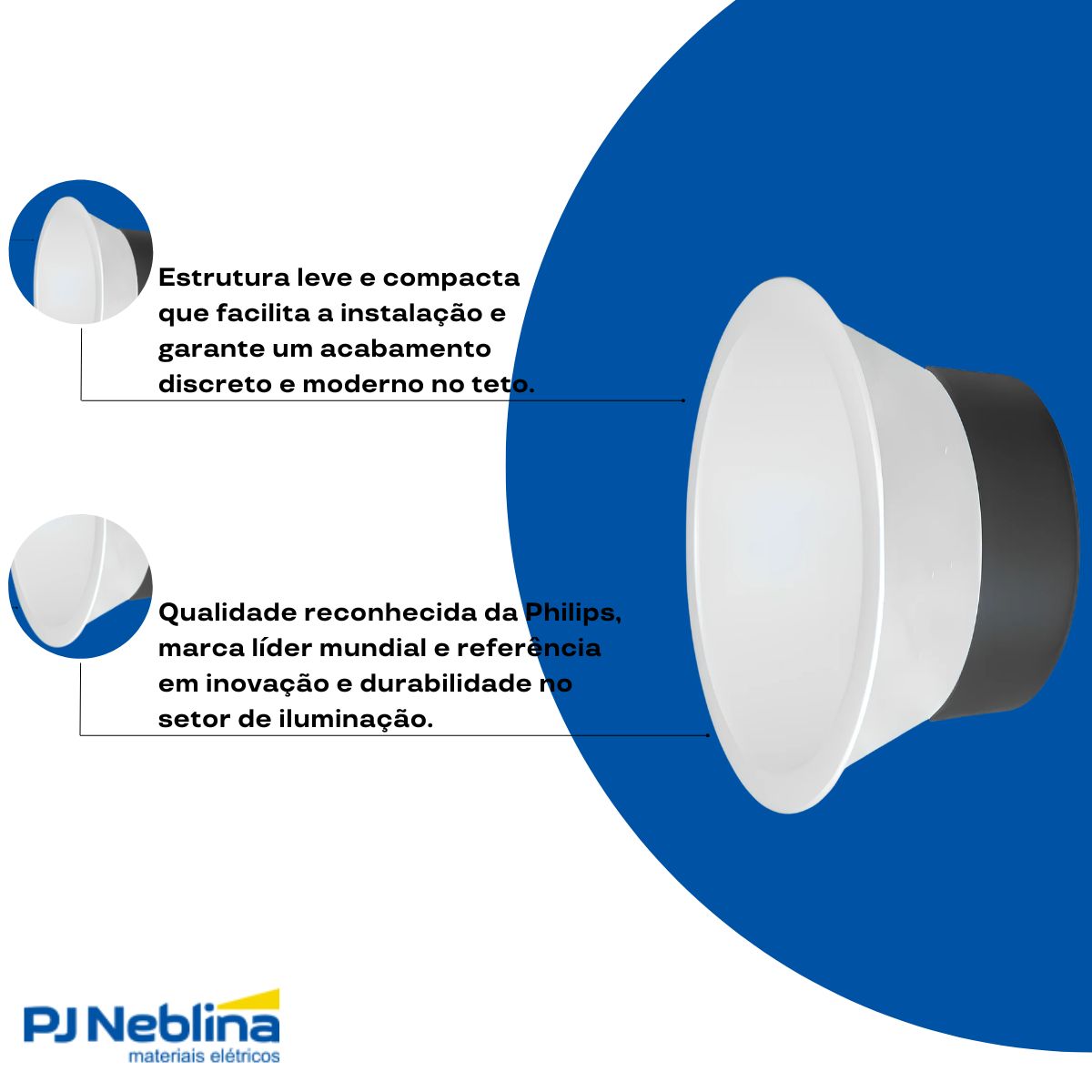 Luminária Downlight Led Embutir Red Bc 10W 220-240V 4000K Branco Neutro 1400Lm Difusor Policarbonato - Philips