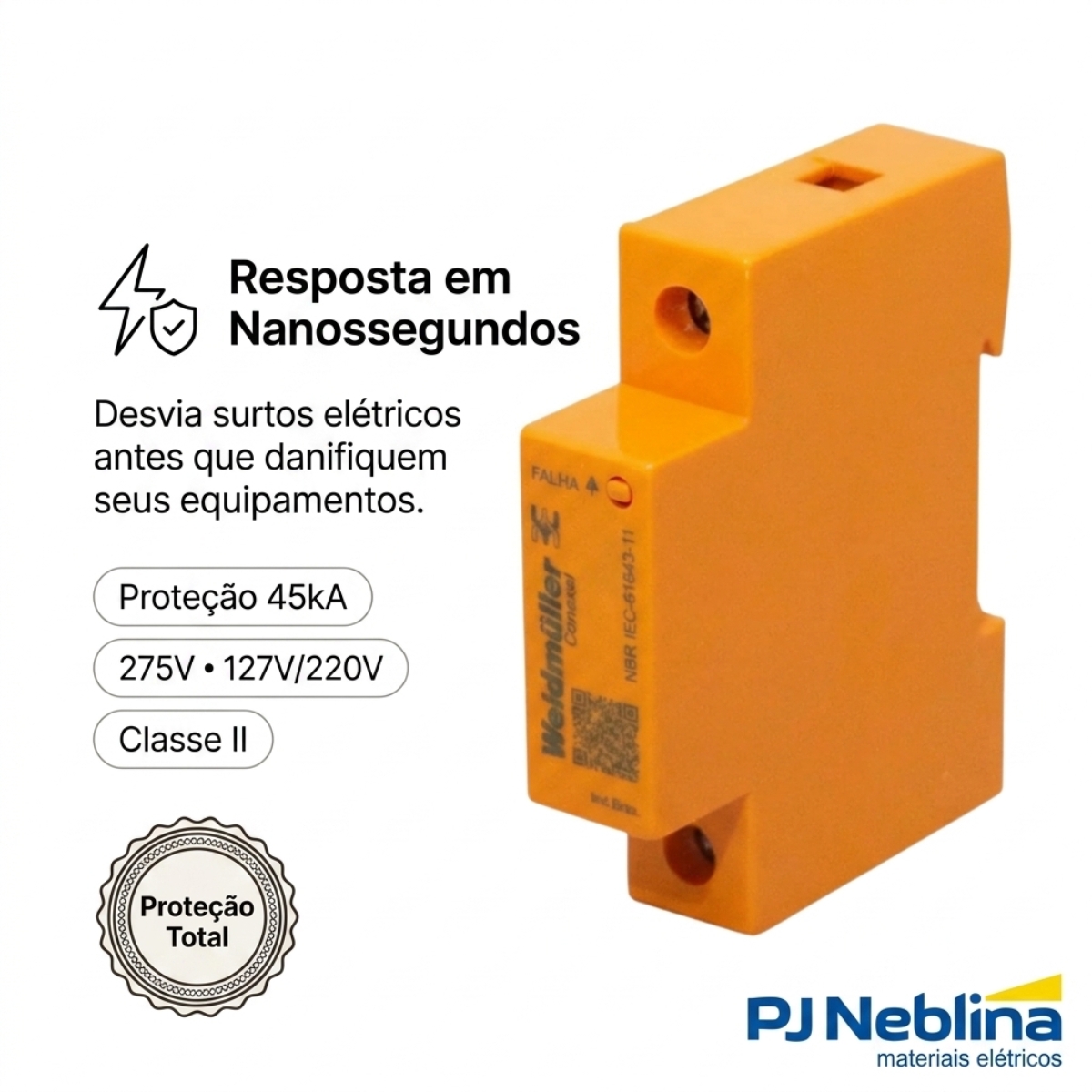 Protetor Surto Dps Monobloco 275V 45Ka Classe Ii - Conexel