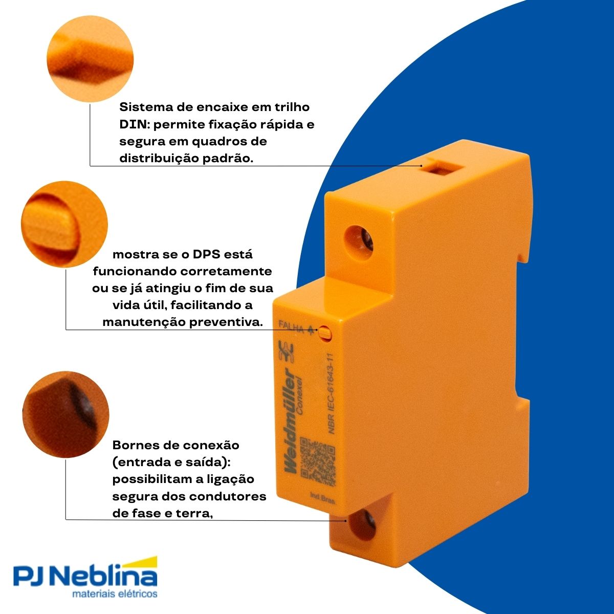 Protetor Surto Dps Monobloco 275v 15ka Classe Ii - Conexel