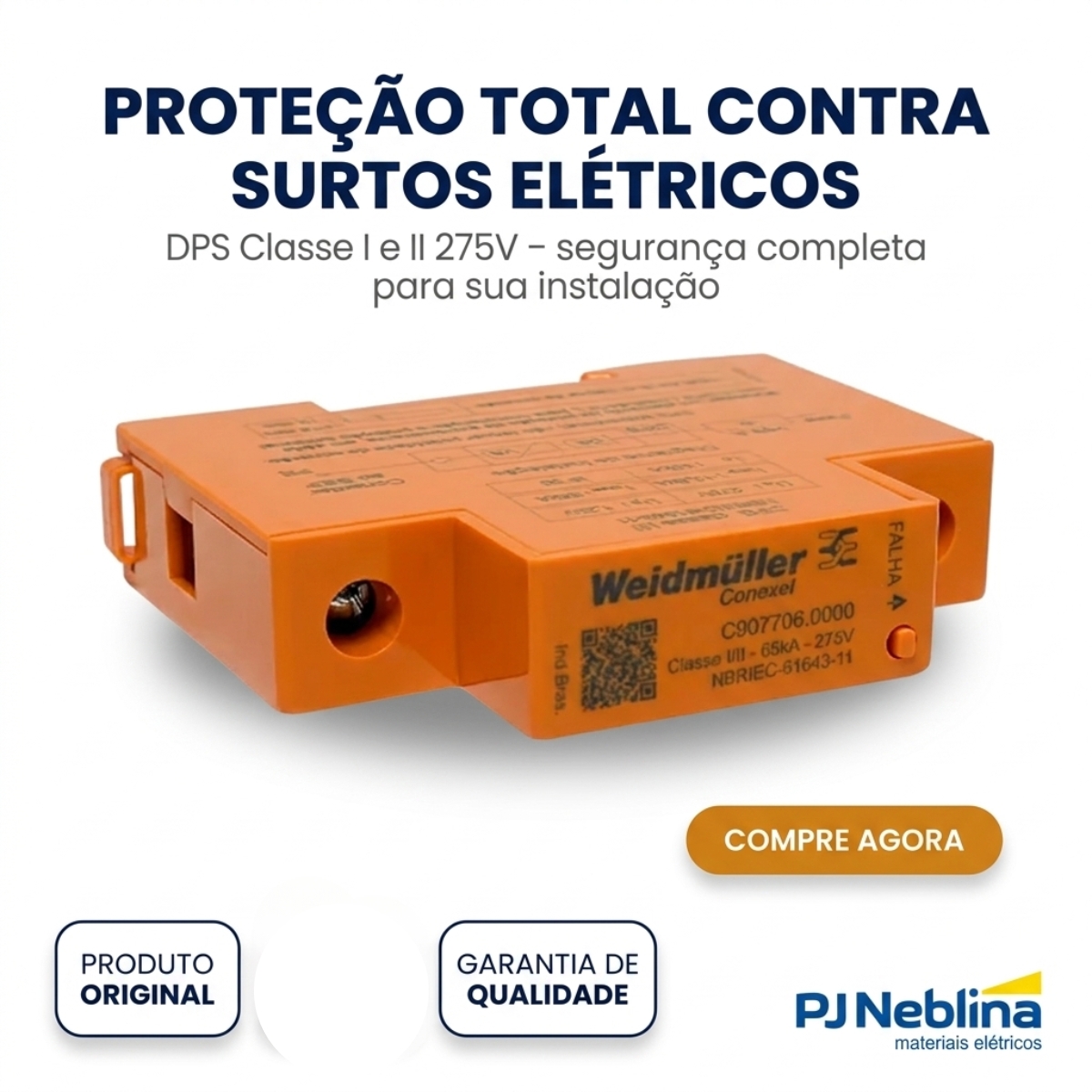 Protetor Surto Dps Monobloco 275V 12,5/65Ka Classe I E Ii - Conexel
