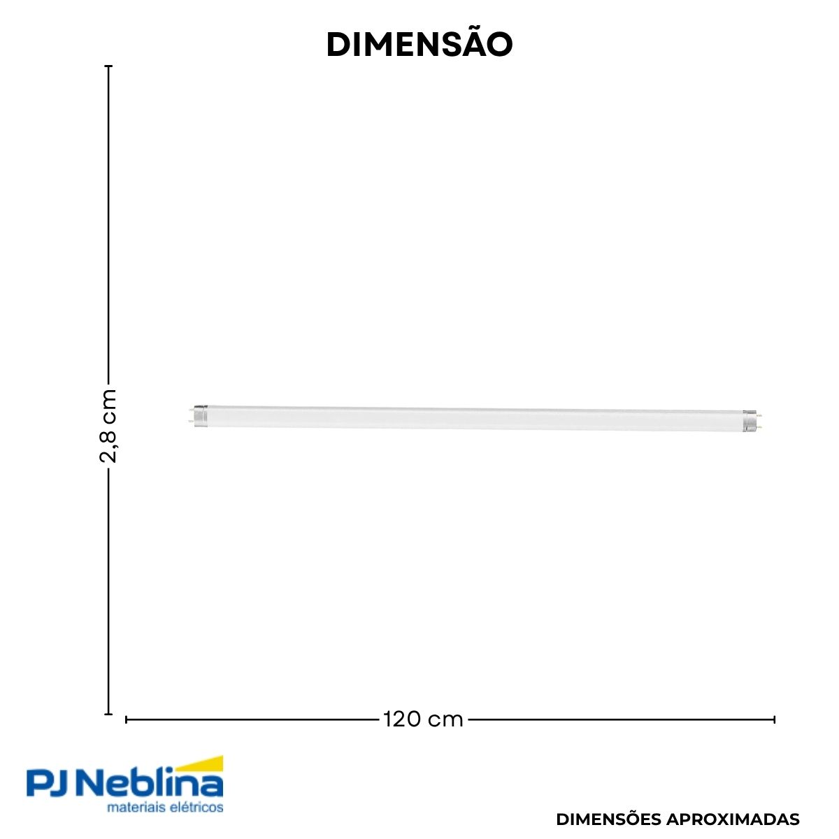 Lâmpada Led Tubular T8 Fosca 18W Bivolt G13 5000K Luz Do Dia Luz Branca 1850Lm 1200X28Mm Vidro - Osram