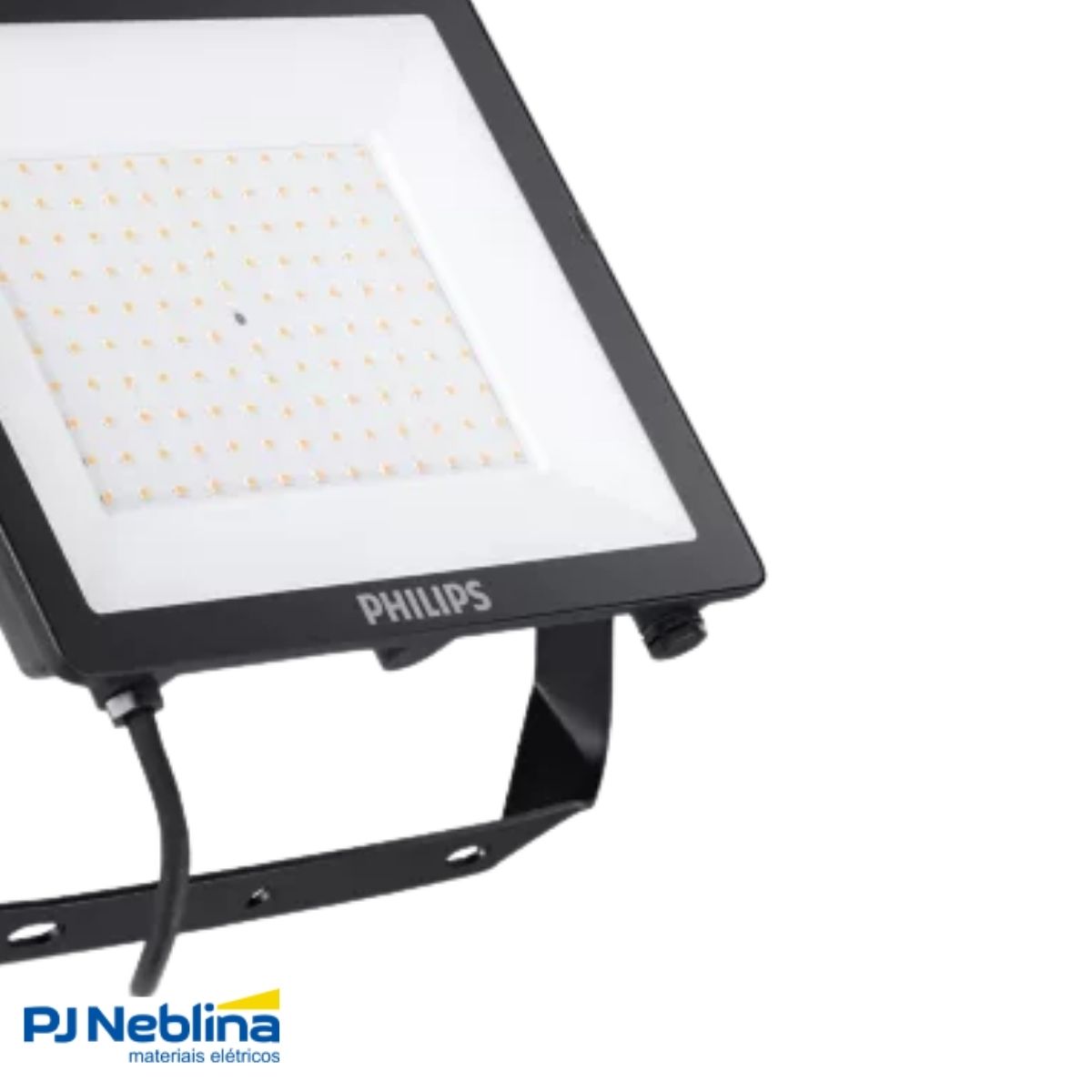 Luminária Refletor Led Retangular Preto 100W Bivolt 6500K Branco Frio 10000Lm Difusor Policarbonato 110G Ip65 - Philips