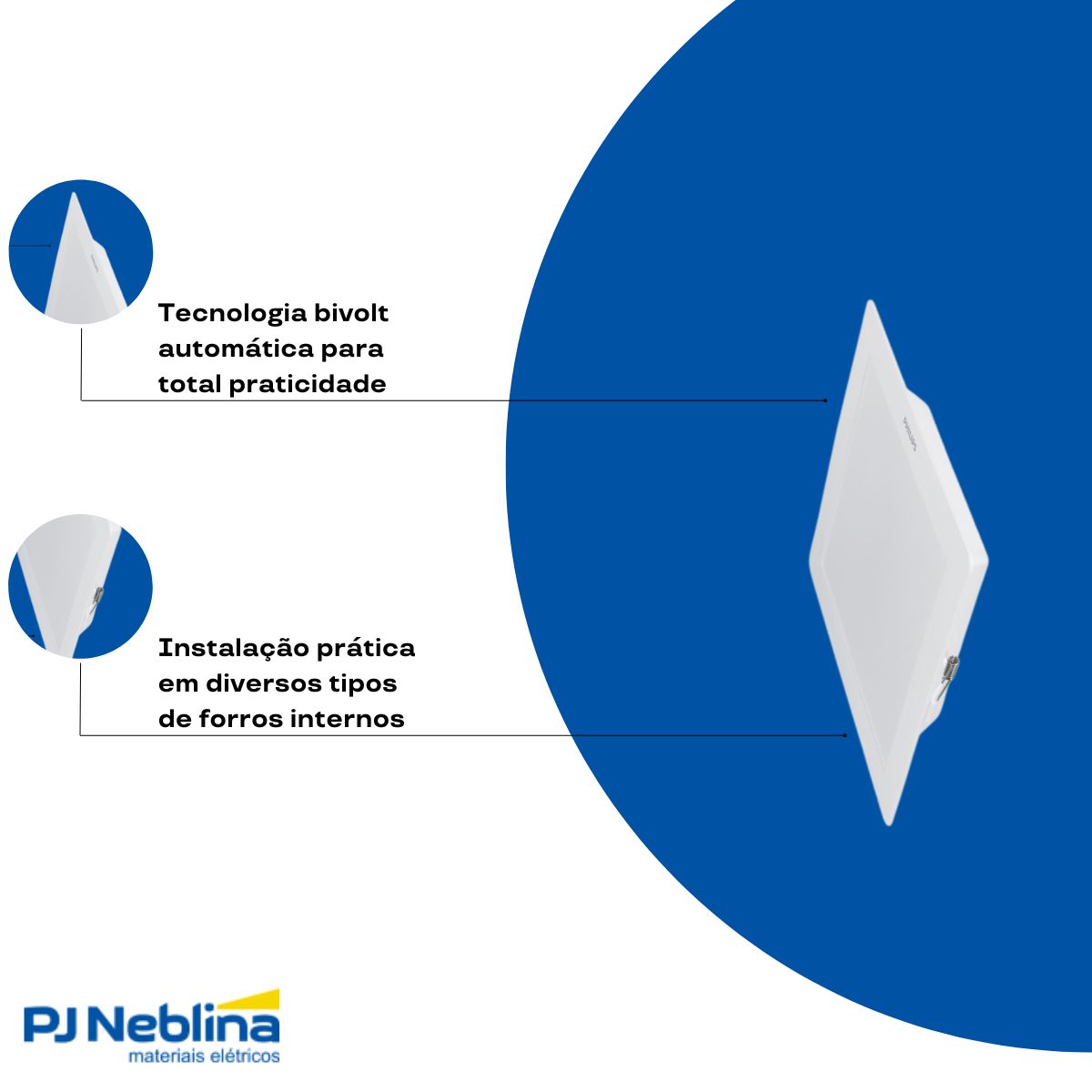 Luminária Plafon Led Embutir Quadrado Branco 11,5W 100-240V 4000K Branco Neutro 1300Lm Difusor Poliestireno - Philips
