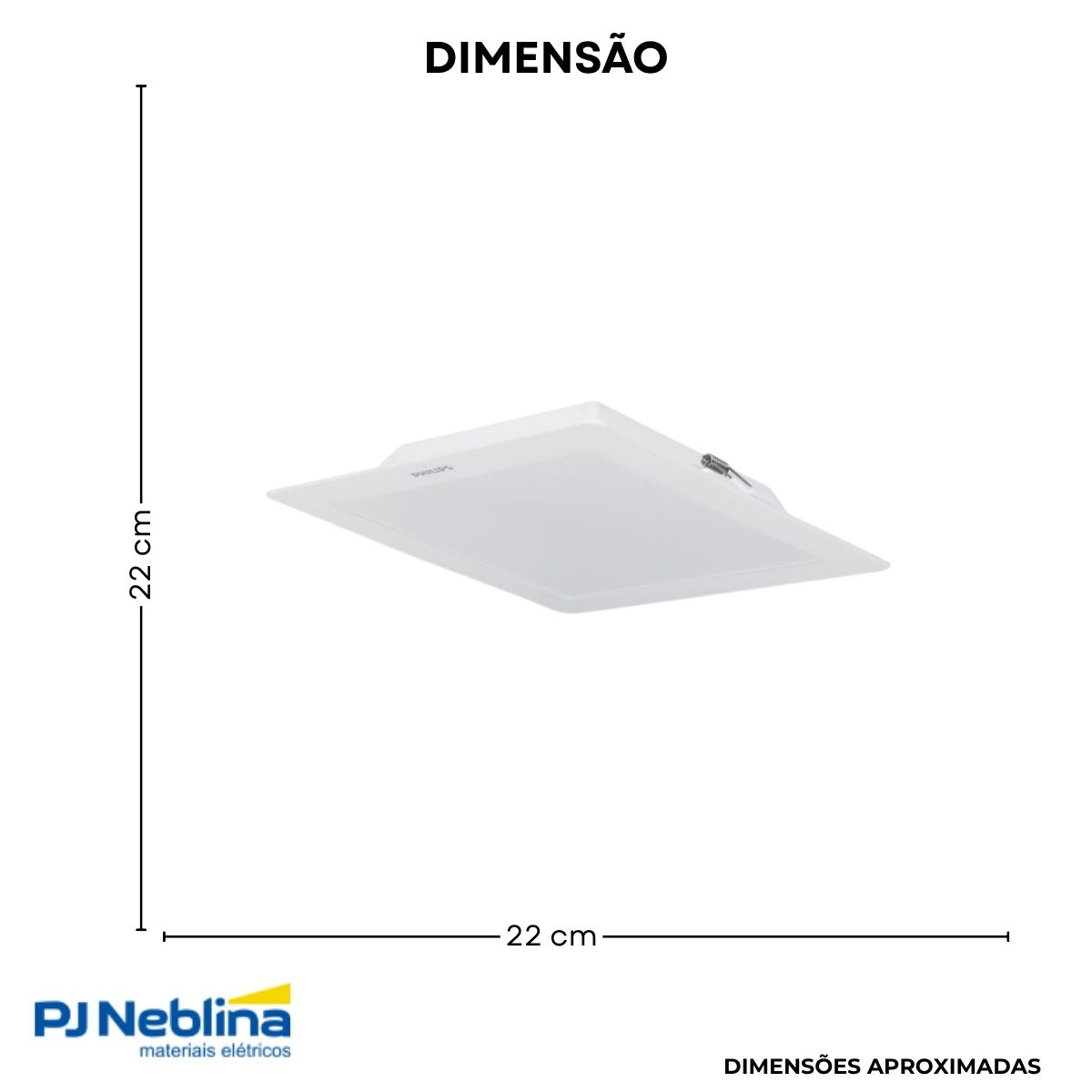 Luminária Plafon Led Embutir Quadrado Branco 11,5W 100-240V 6500K Branco Frio 1300Lm Difusor Poliestireno - Philips