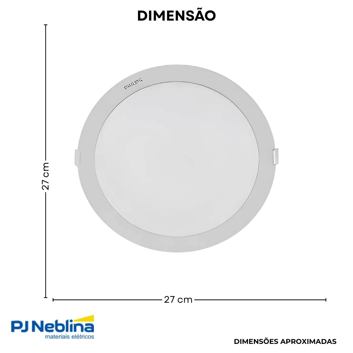 Luminária Plafon Led Embutir Redondo Branco 22W 100-240V 6500K Branco Frio 2000Lm Difusor Poliestireno - Philips
