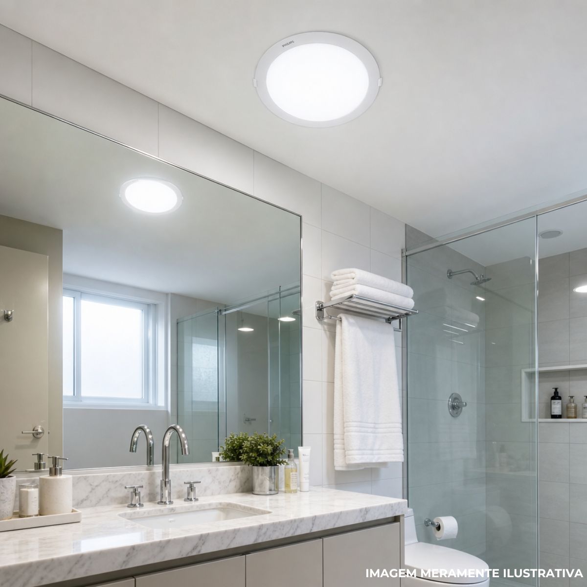 Luminária Plafon Led Embutir Redondo Branco 22W 100-240V 6500K Branco Frio 2000Lm Difusor Poliestireno - Philips