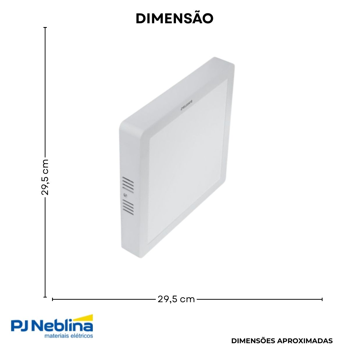 Luminária Plafon Led Sobrepor Quadrado Branco 22W 100-240V 6500K Branco Frio 2000Lm Difusor Poliestireno - Philips