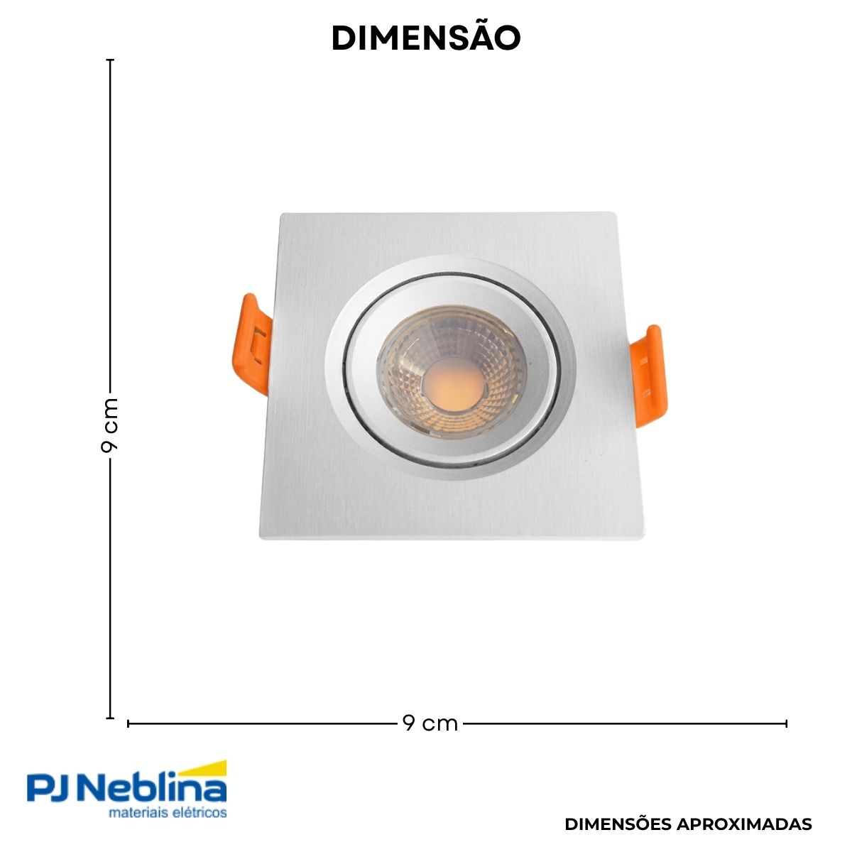 Luminária Spot Led Embutir Quadrado Branco 5W Bivolt 6400K Branco Frio 350Lm - Ourolux