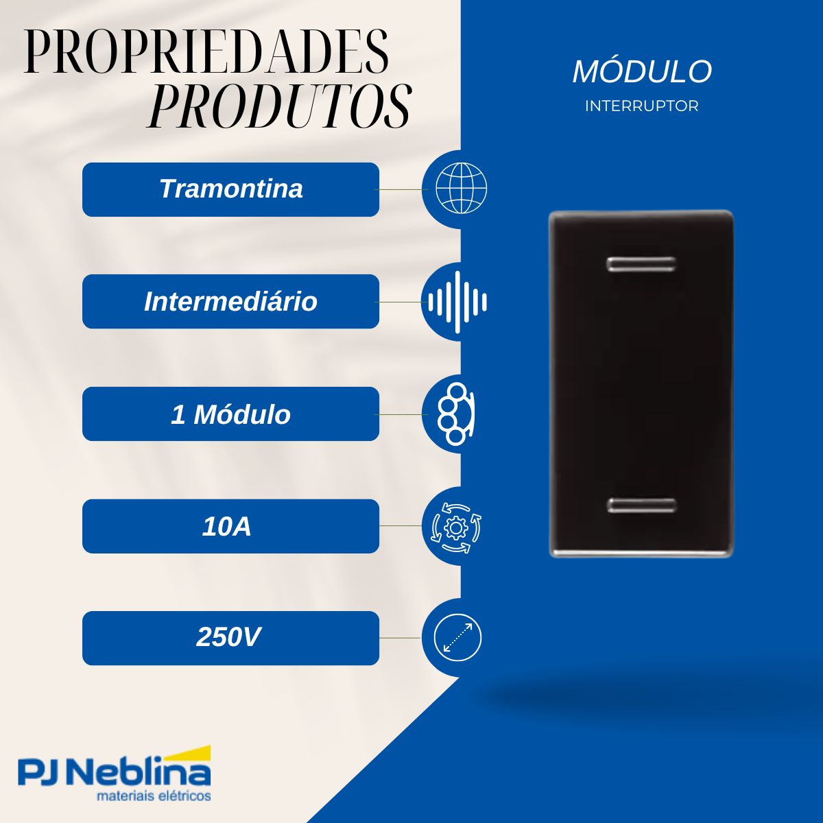 Modulo Interruptor Intermediario 1 Mod 10a 250v Gr Liz/lux2/
